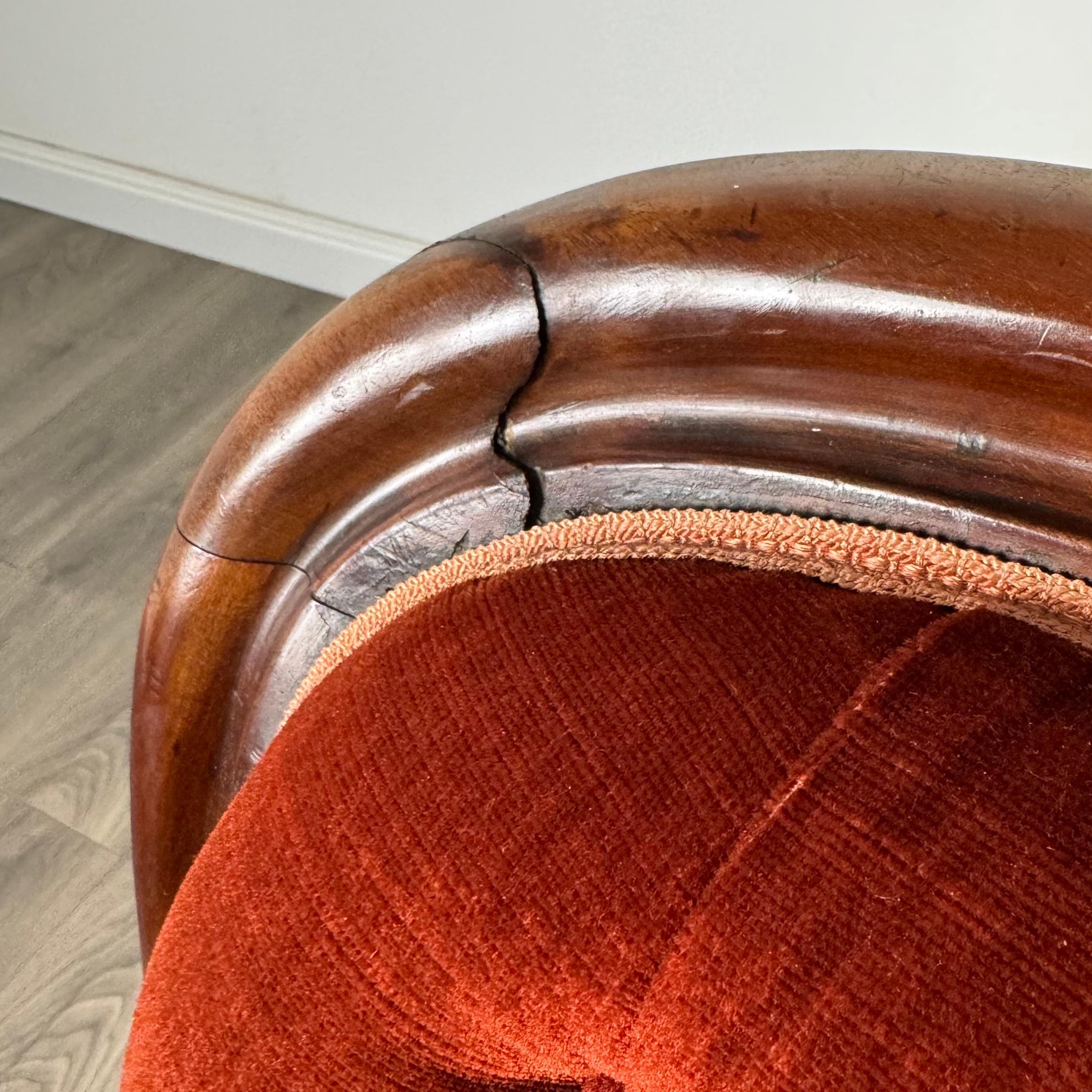 Fauteuil ancien du 19ème siècle en acajou (REF AF-3318) en vente 7