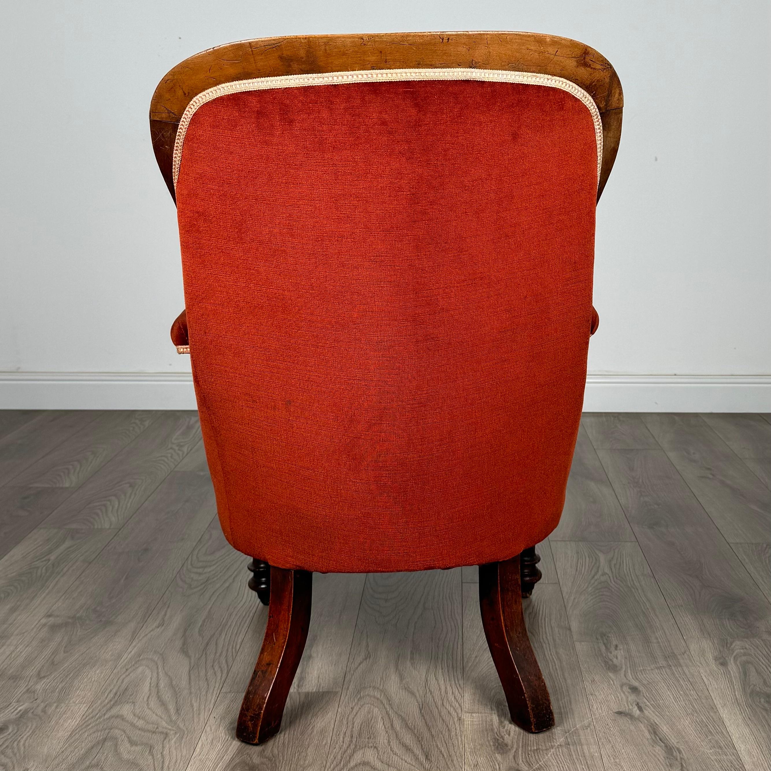 XIXe siècle Fauteuil ancien du 19ème siècle en acajou (REF AF-3318) en vente