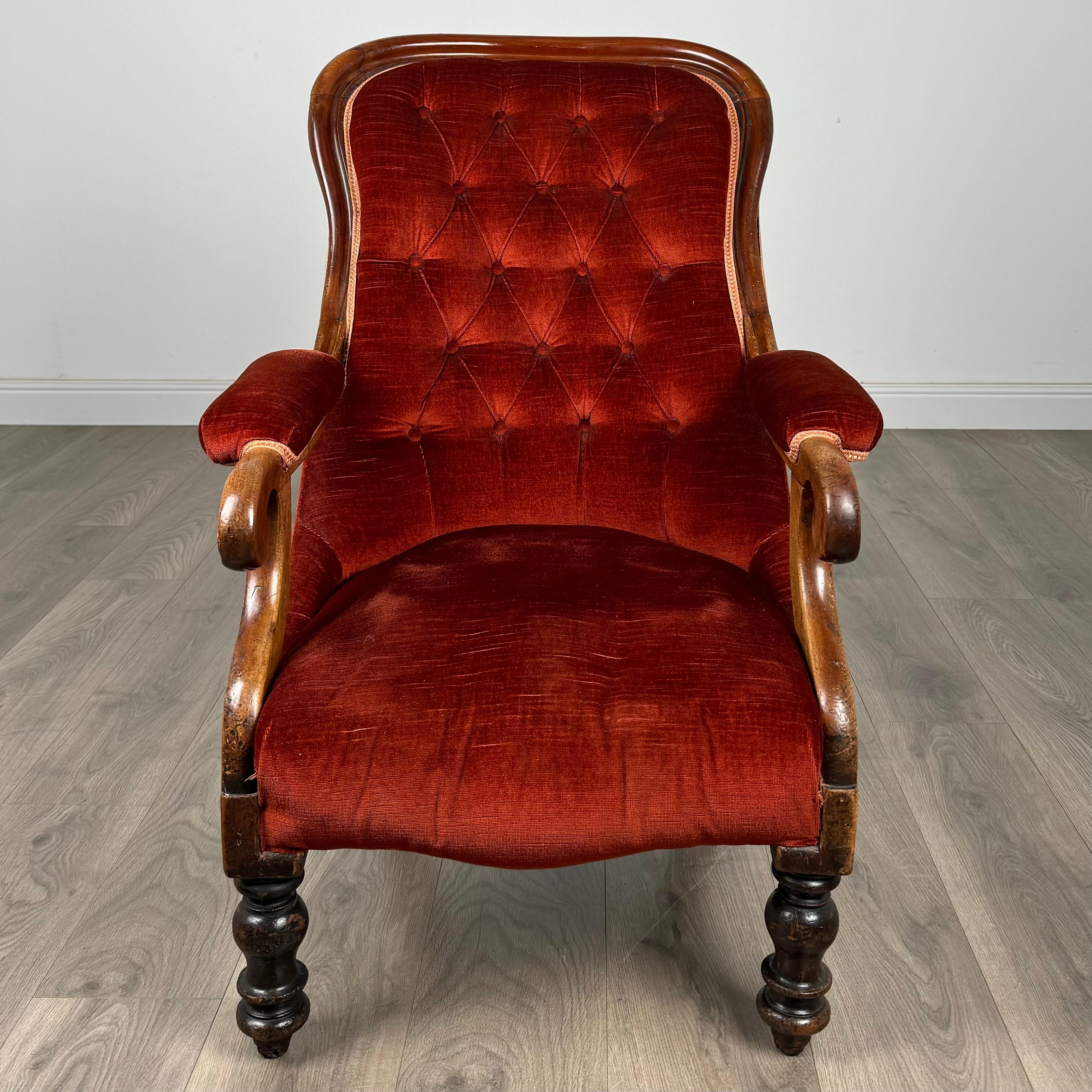 Fauteuil ancien du 19ème siècle en acajou (REF AF-3318) en vente 3