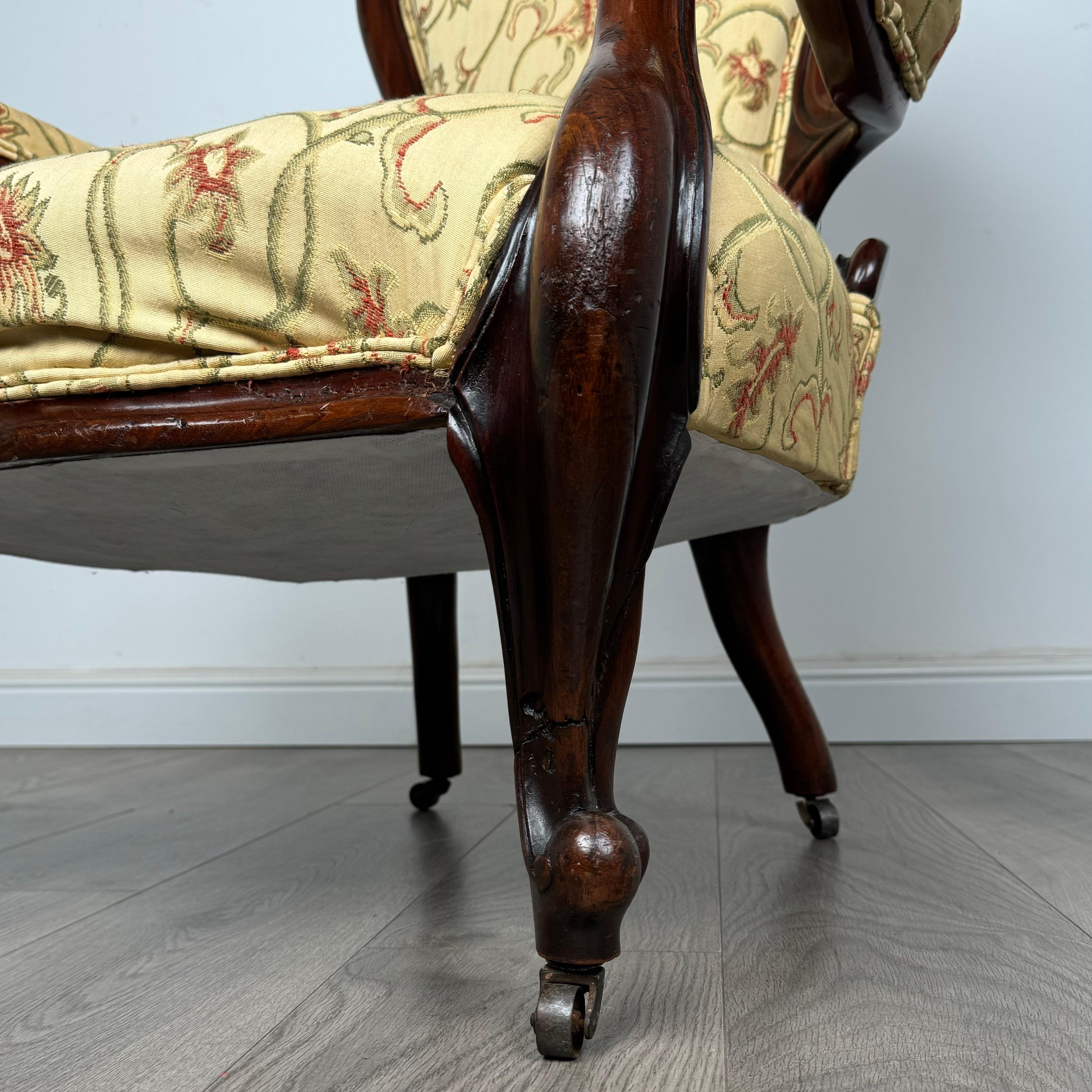 Fauteuil ancien du 19ème siècle en acajou (REF AF-3468) en vente 6