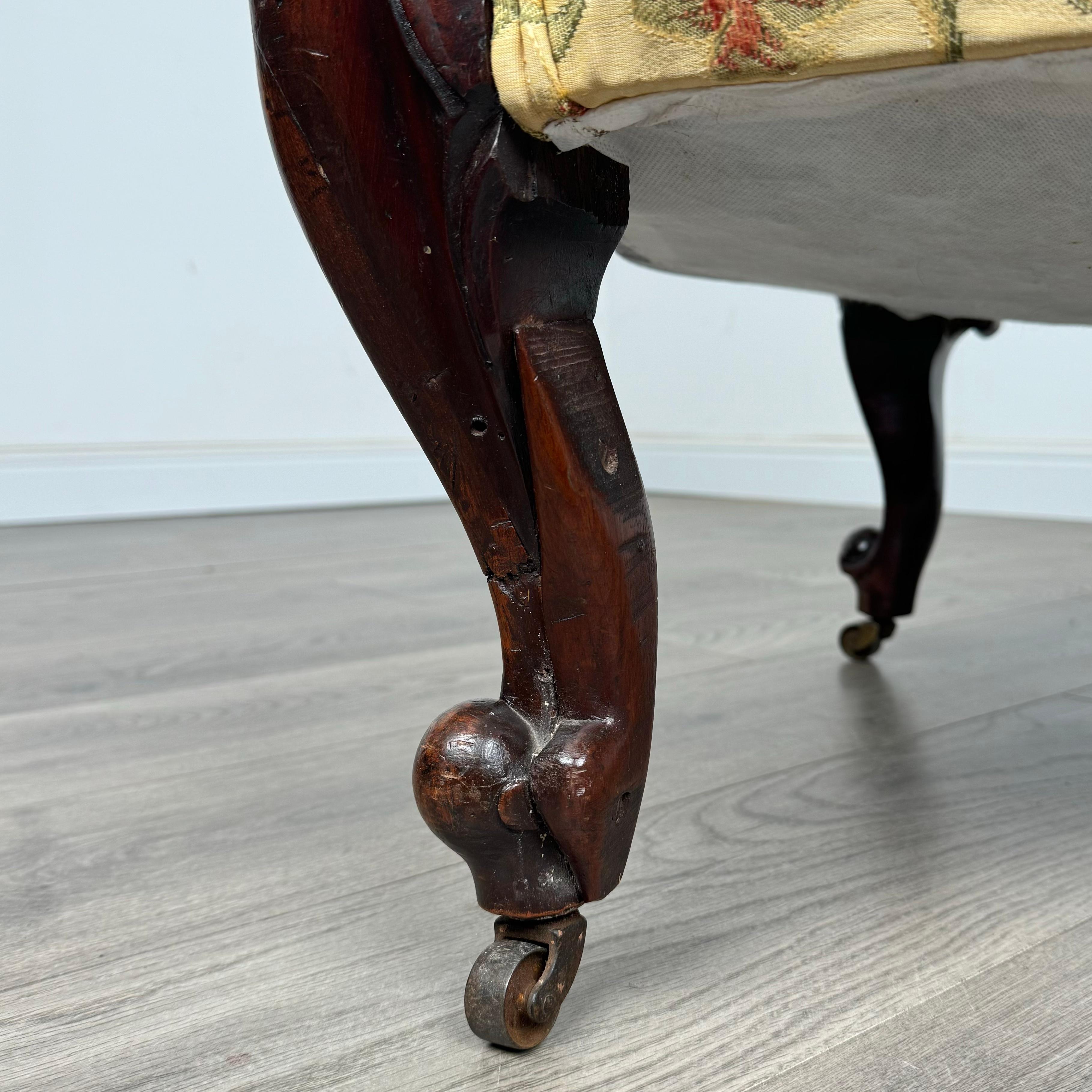 Fauteuil ancien du 19ème siècle en acajou (REF AF-3468) en vente 7