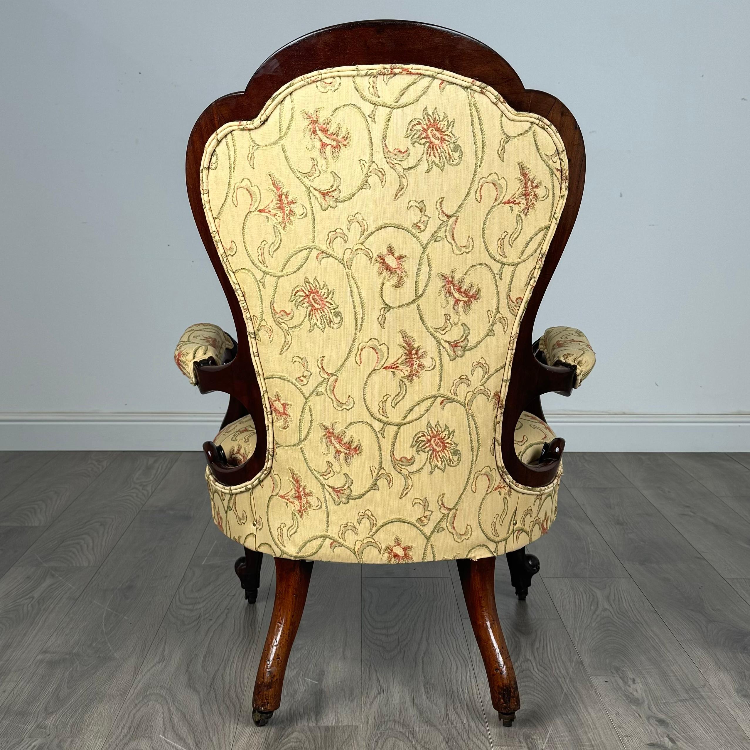 XIXe siècle Fauteuil ancien du 19ème siècle en acajou (REF AF-3468) en vente