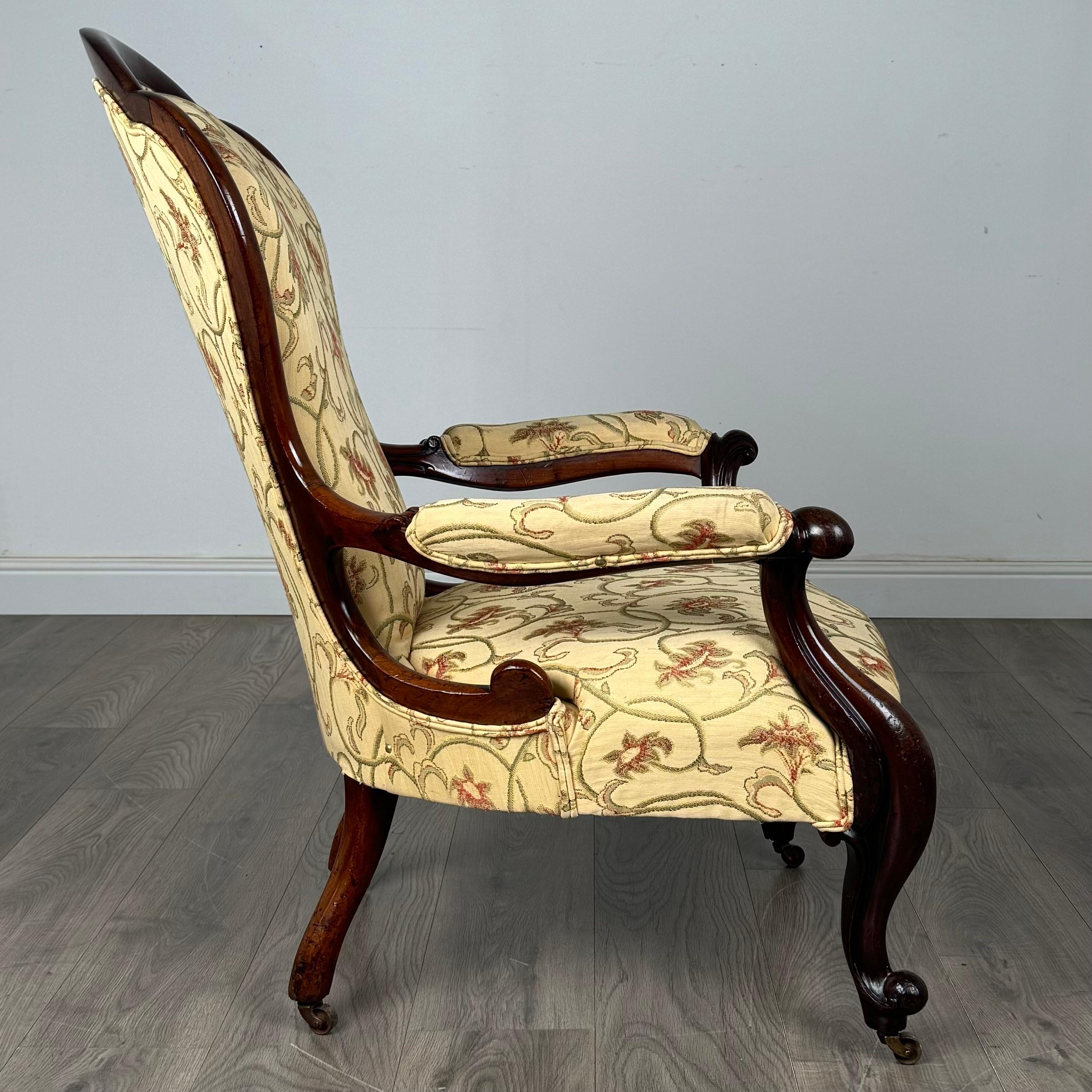 Fauteuil ancien du 19ème siècle en acajou (REF AF-3468) en vente 1