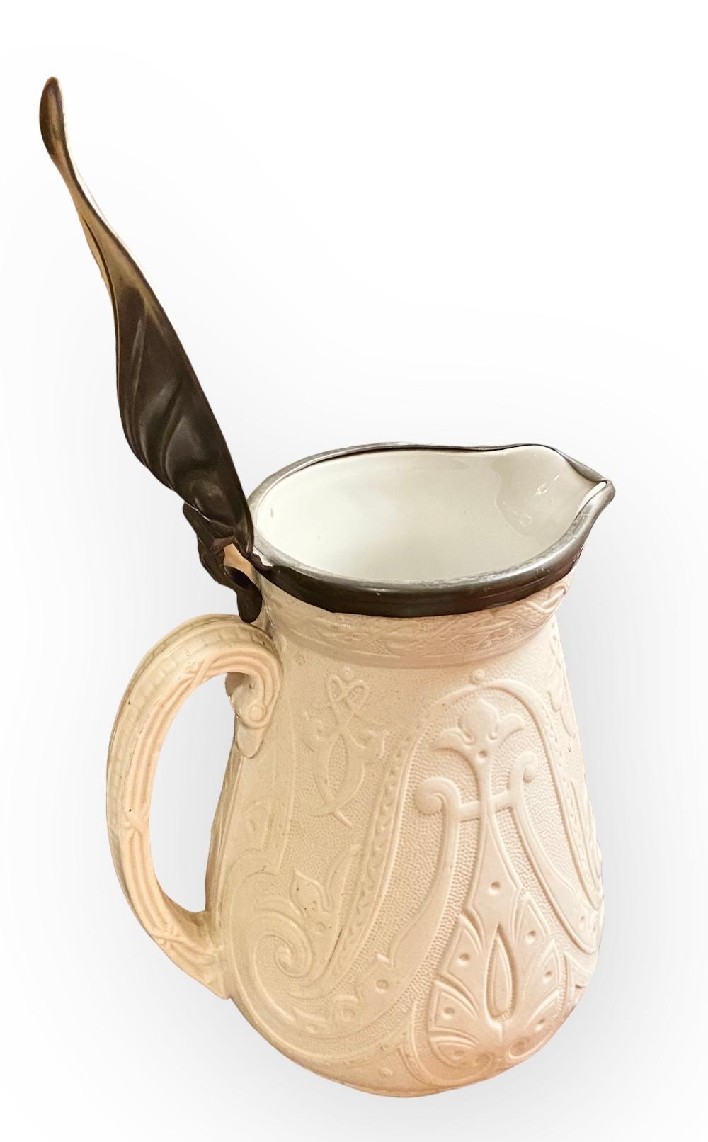 Antique 19th century Art Nouveau Copeland Salt Glazed Pitcher 4