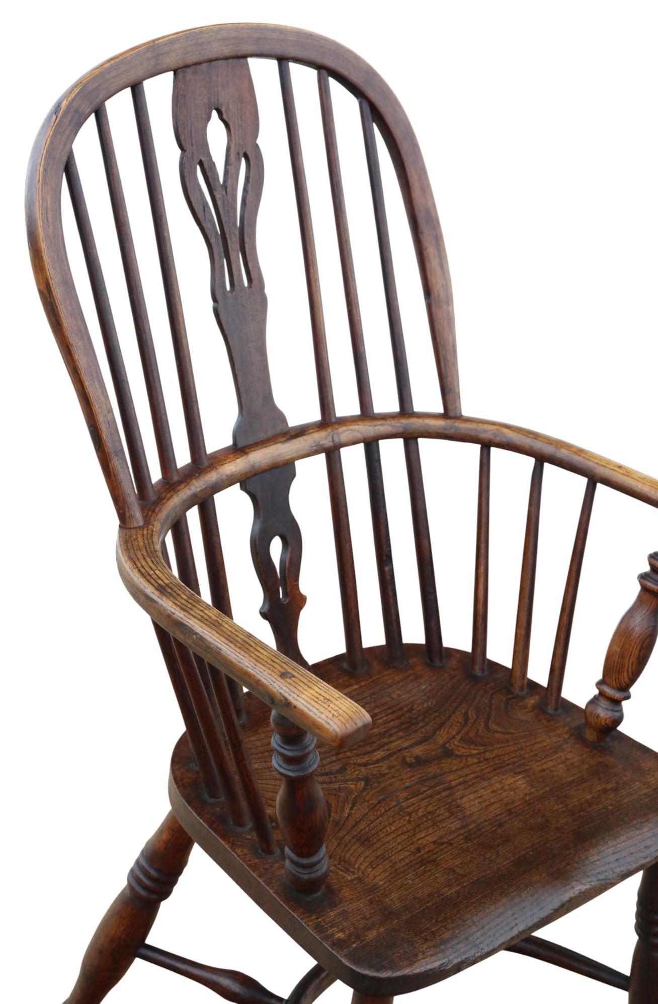 Ancienne chaise Windsor en frêne et orme du 19e siècle - Belle qualité Bon �état - En vente à Wisbech, Cambridgeshire