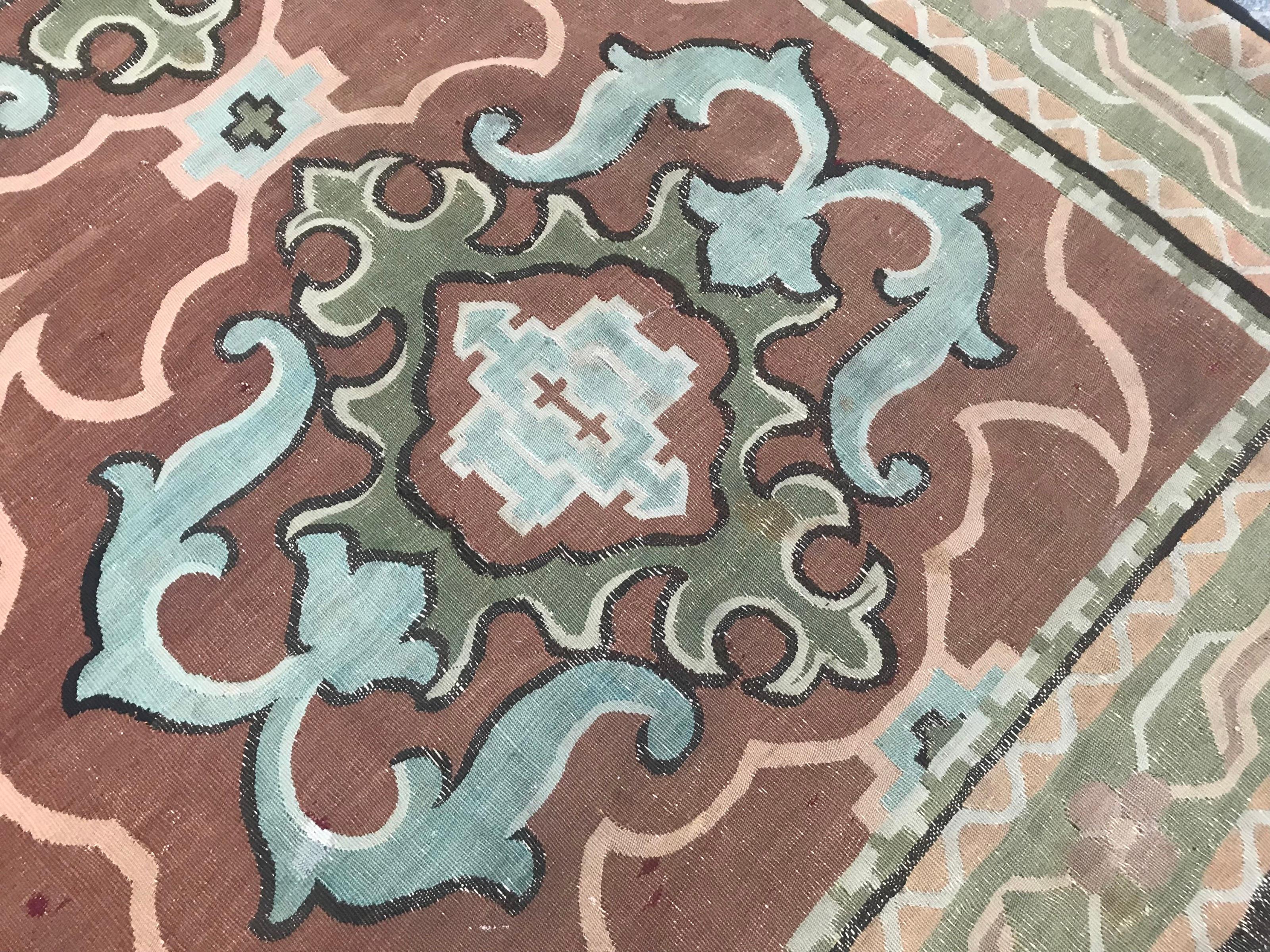 Bobyrug's Antiker Aubusson-Teppich aus dem 19. Jahrhundert im Stil des 18. im Angebot 4