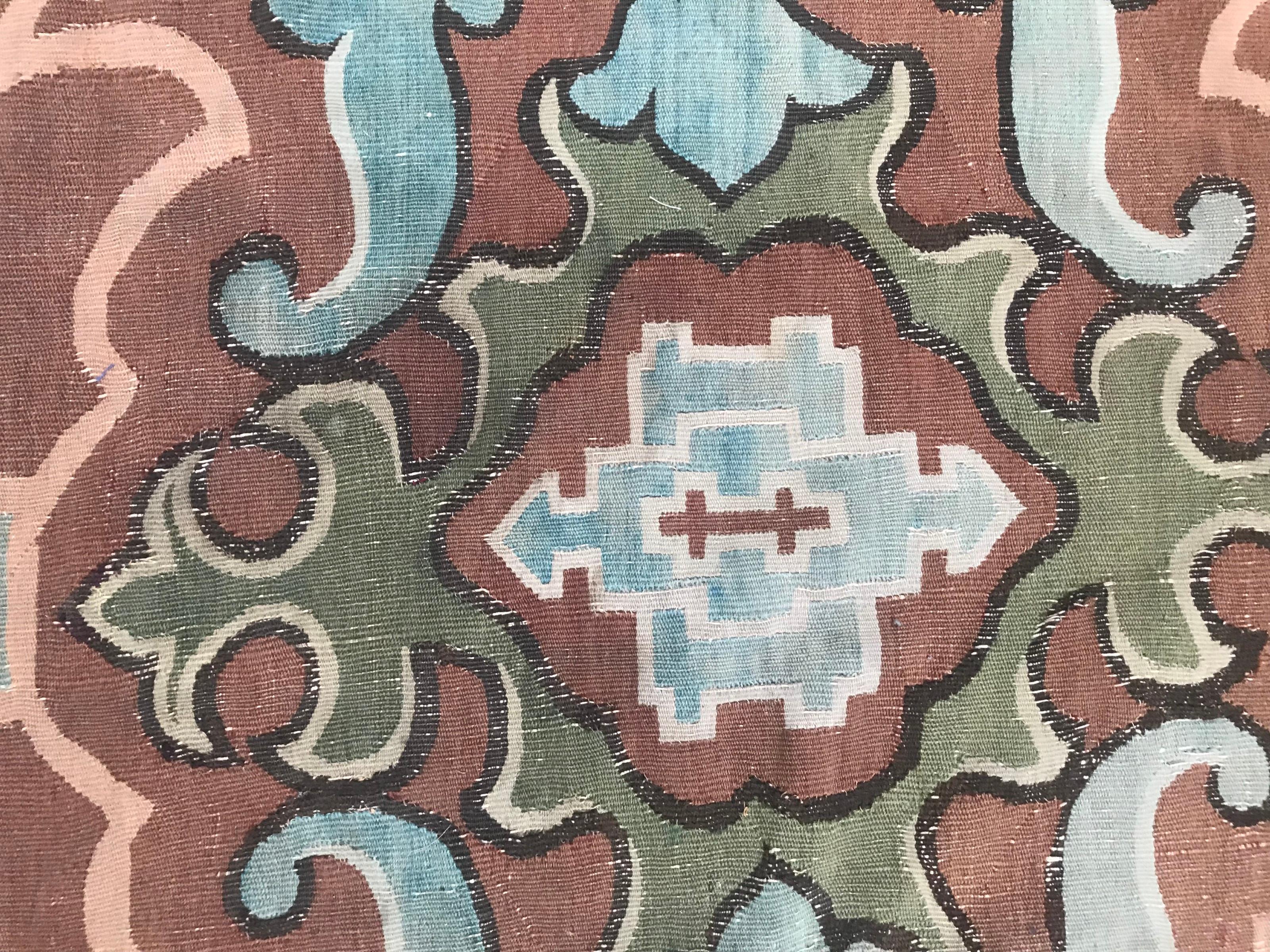 Bobyrug's Antiker Aubusson-Teppich aus dem 19. Jahrhundert im Stil des 18. im Angebot 7