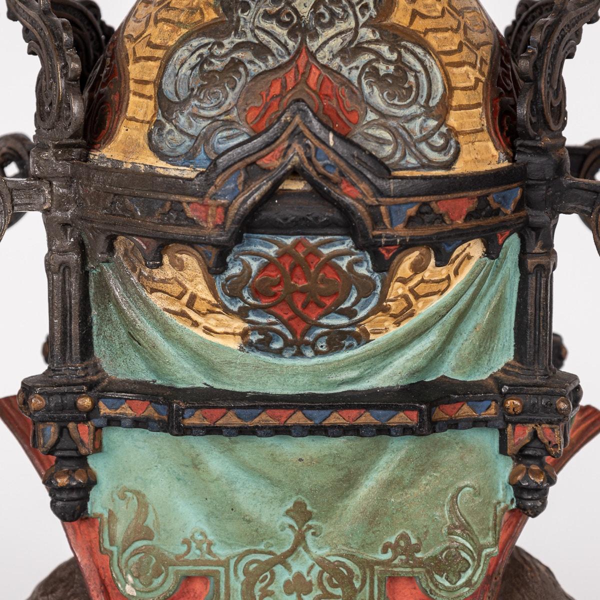 Antiker österreichischer Kamelkandelaber aus kalt bemalter Metall, 19. Jahrhundert, um 1880 im Angebot 12