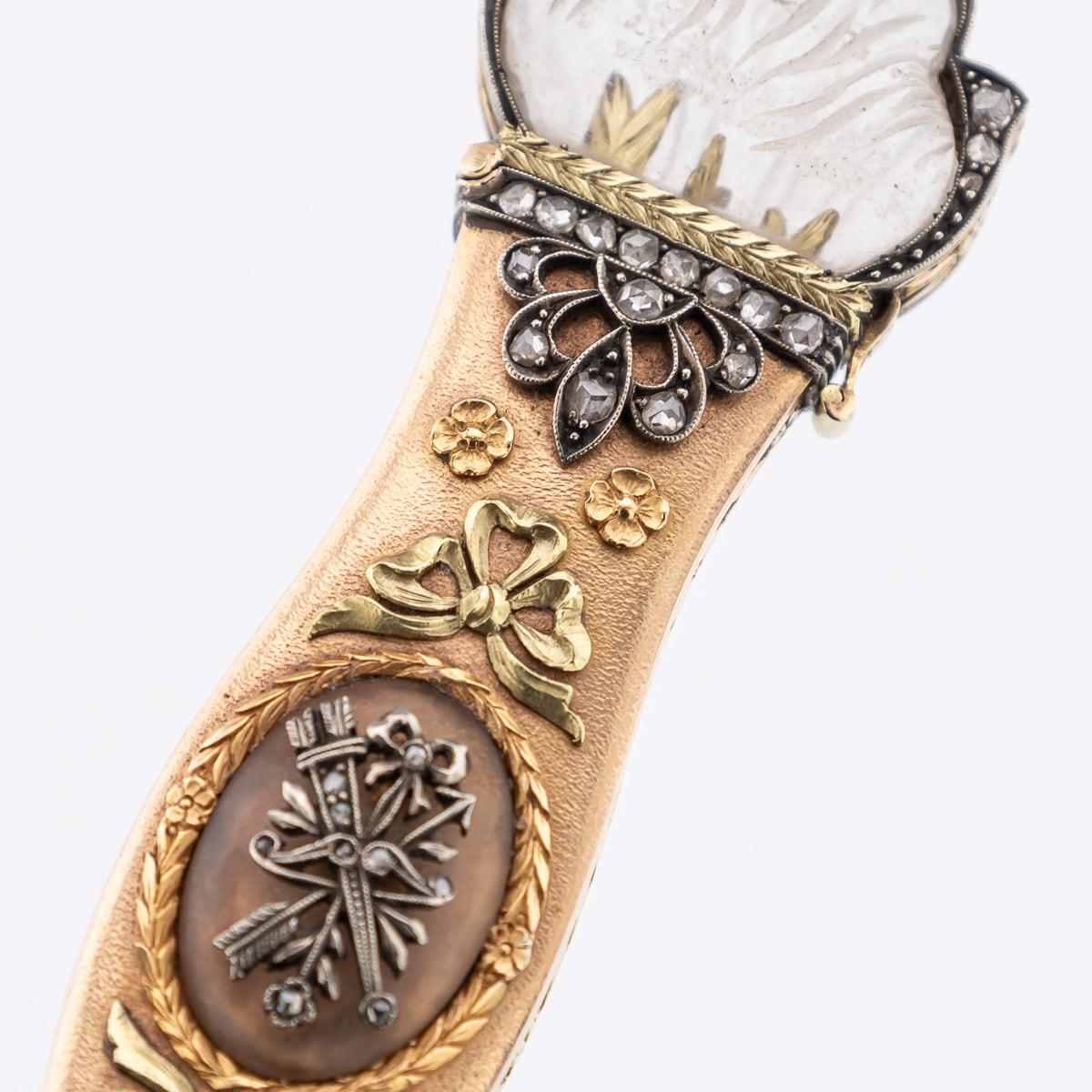 Antique 19th Century Austrian Gold, Diamond & Rock Crystal Toothpick Case c.1820 For Sale 9