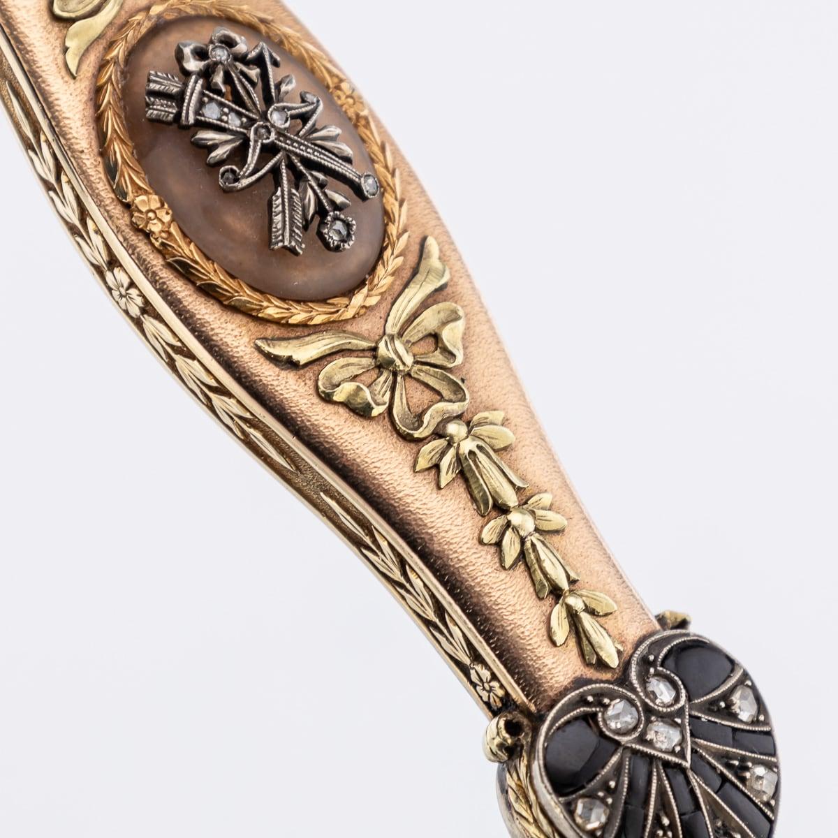 Antique 19th Century Austrian Gold, Diamond & Rock Crystal Toothpick Case c.1820 For Sale 11