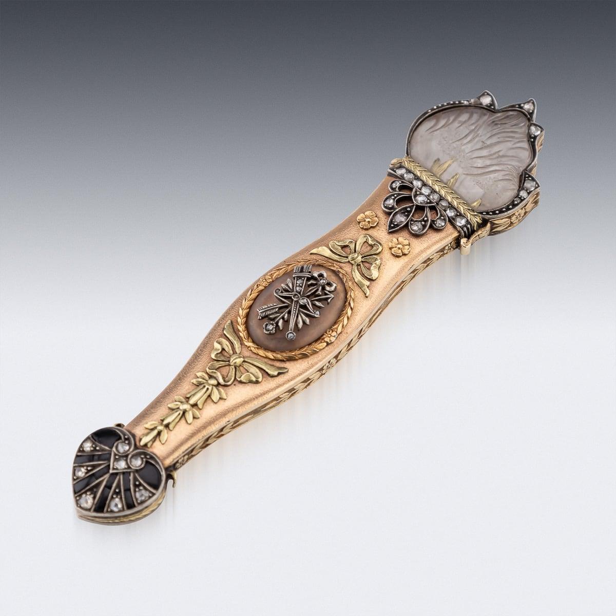 Other Antique 19th Century Austrian Gold, Diamond & Rock Crystal Toothpick Case c.1820 For Sale