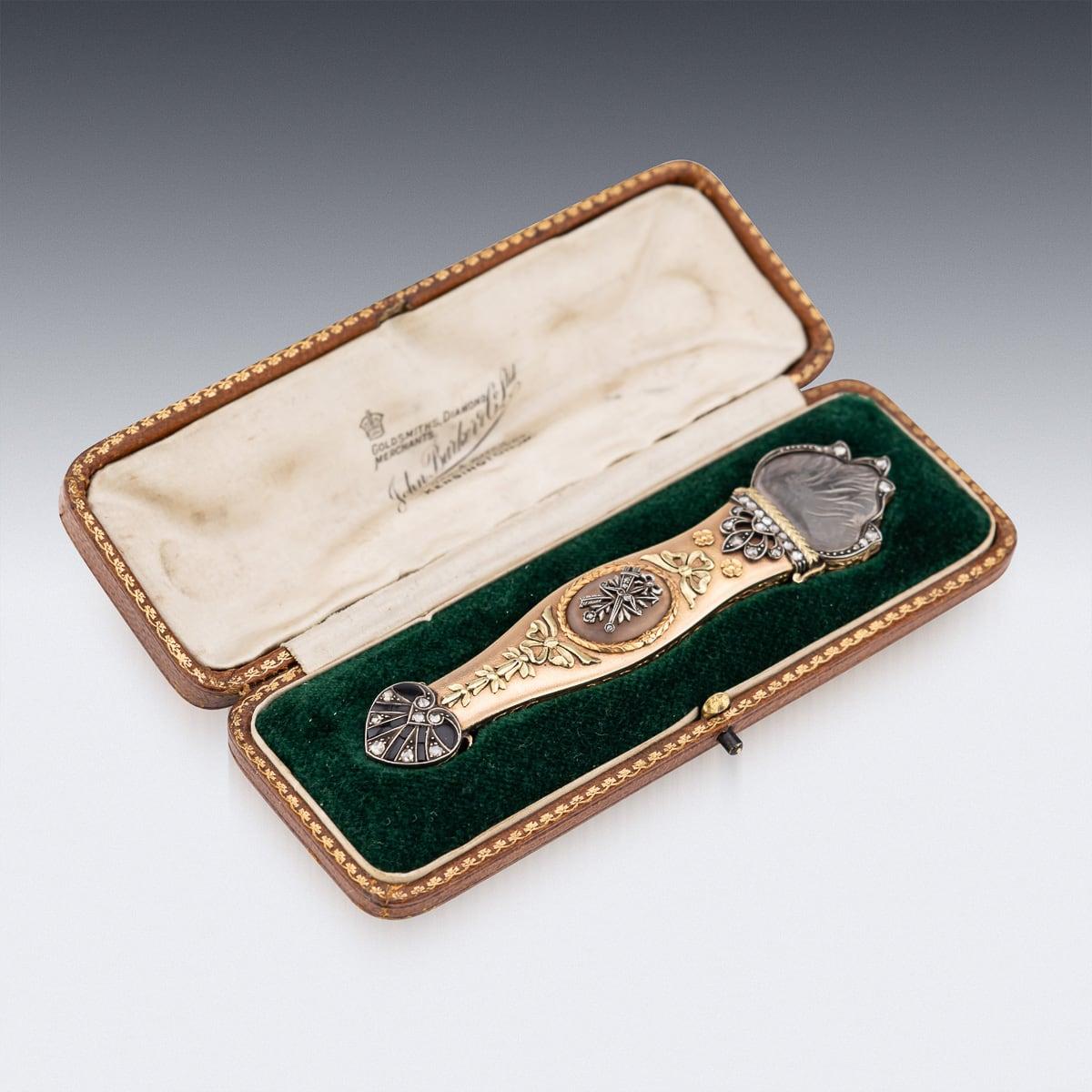 Antique 19th Century Austrian Gold, Diamond & Rock Crystal Toothpick Case c.1820 For Sale 3
