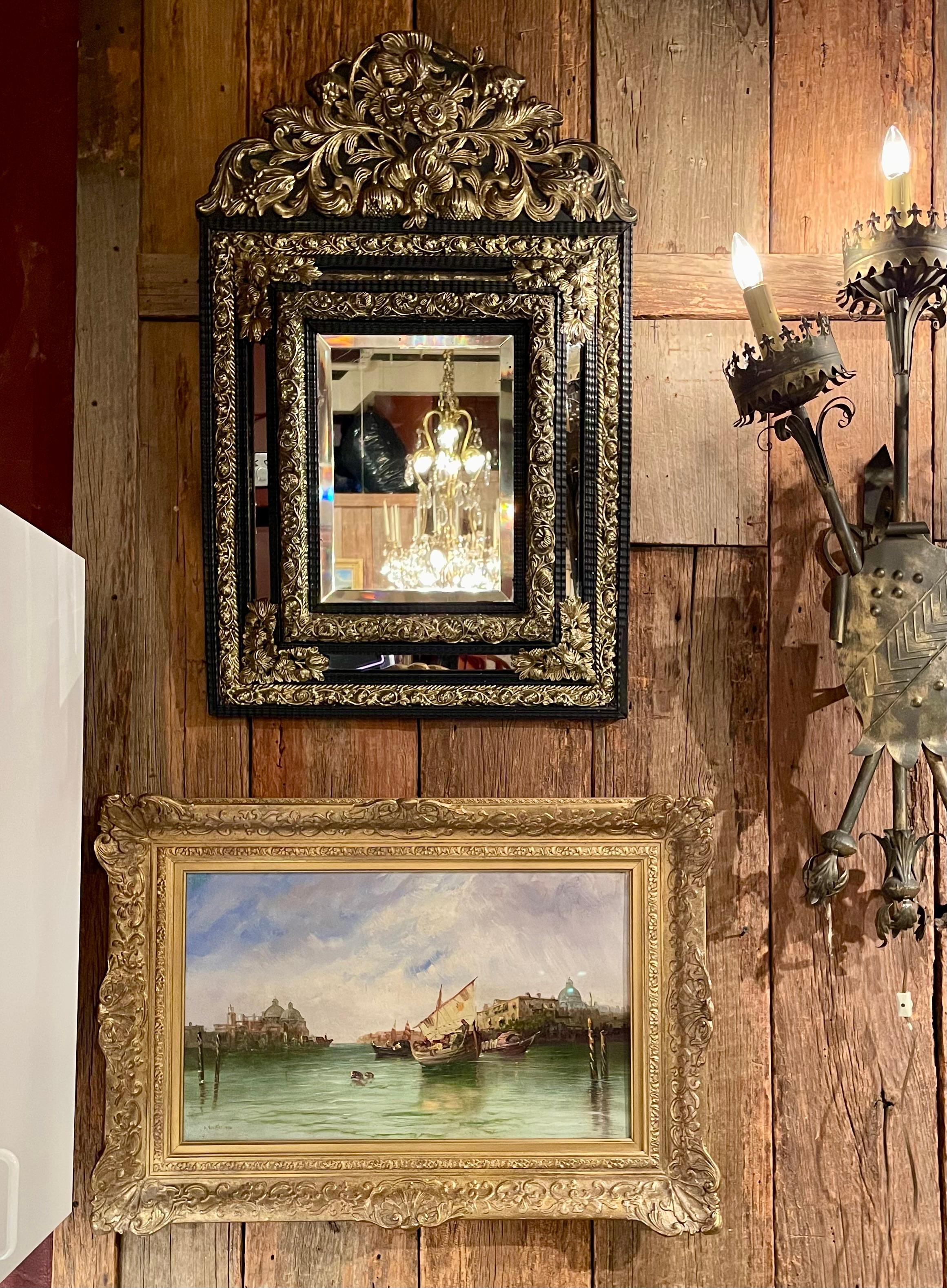 Antique 19th Century Austrian Joachim Van Hier Painting of a Venice Harbor Scene For Sale 2