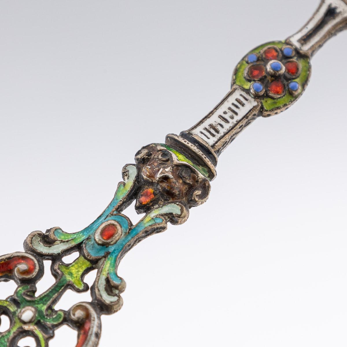 Antique 19th Century Austrian Silver, Enamel & Rock Crystal Spoons c.1880 For Sale 3