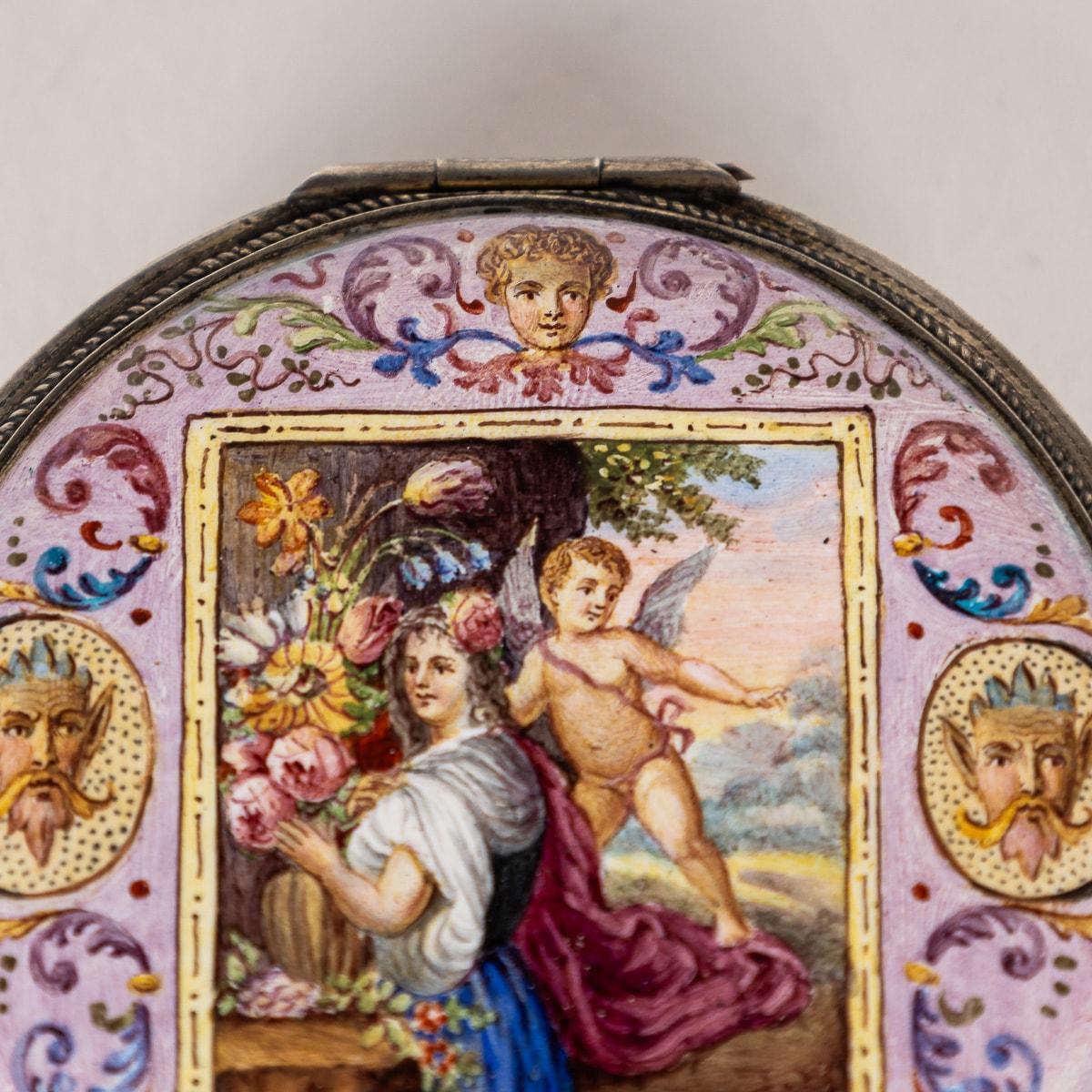 Boîte à bijoux autrichienne ancienne du 19ème siècle en argent massif et émail, Vienne, vers 1870 en vente 6