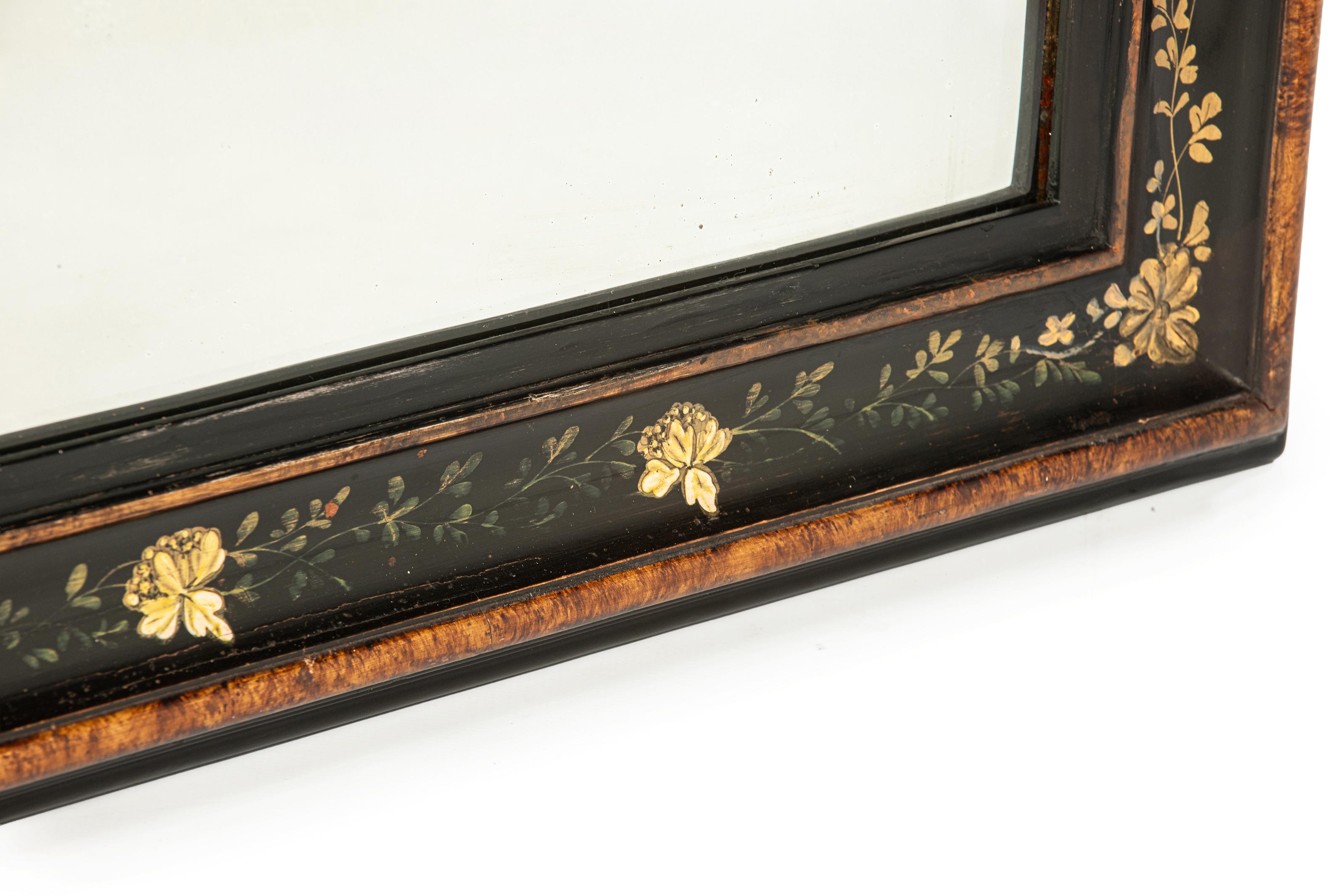 Antiguo espejo Louis Philippe francés auténtico pintado y dorado del siglo XIX en venta 4