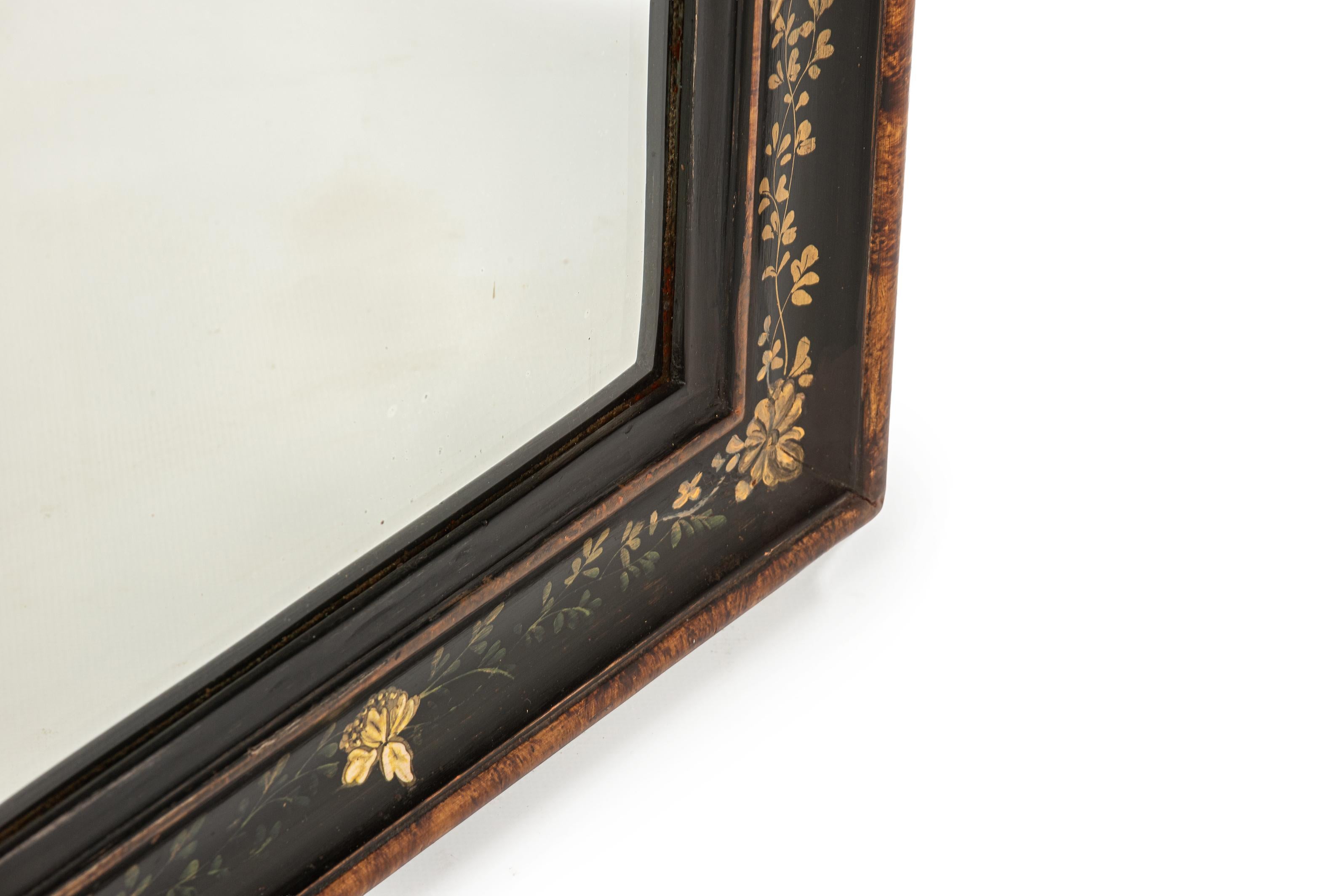 Antiguo espejo Louis Philippe francés auténtico pintado y dorado del siglo XIX en Bueno estado para la venta en Casteren, NL