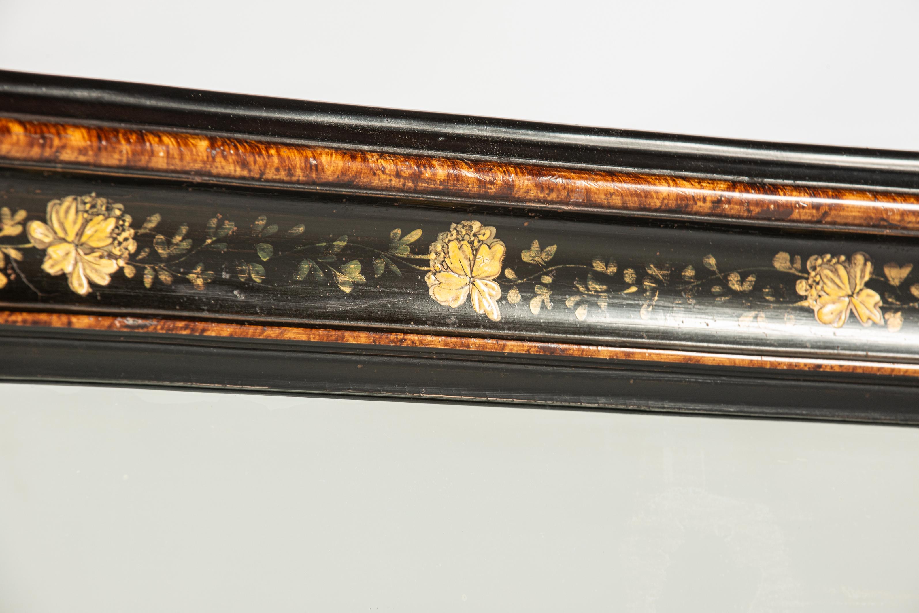 Antiguo espejo Louis Philippe francés auténtico pintado y dorado del siglo XIX en venta 2