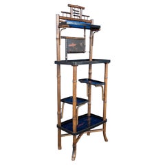 Antique 19th Century Bamboo Lacquered Display Stand, Perret And Vibert, France