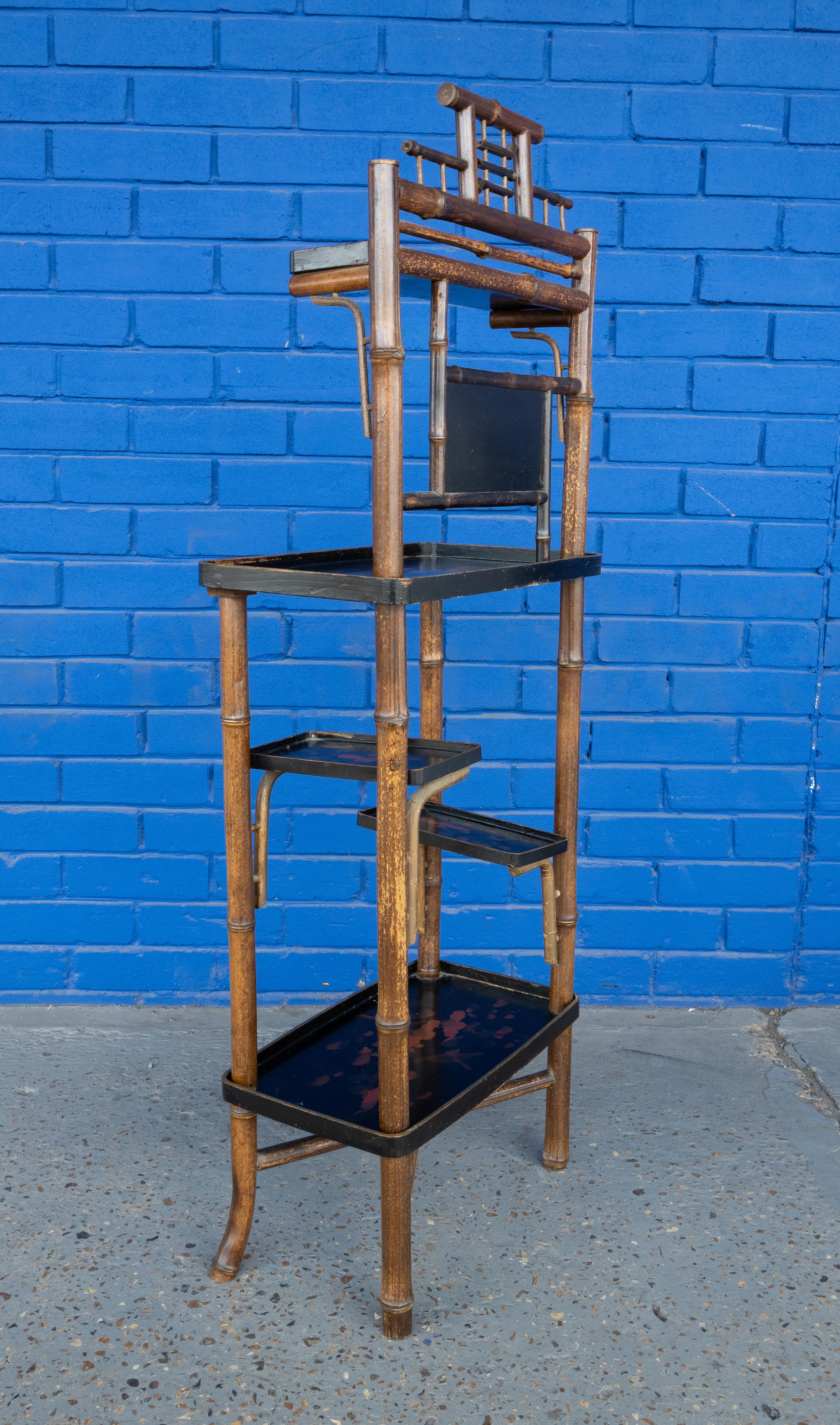 Antique 19th Century Bamboo Lacquered Display Stand, Perret And Vibert, France  For Sale 1