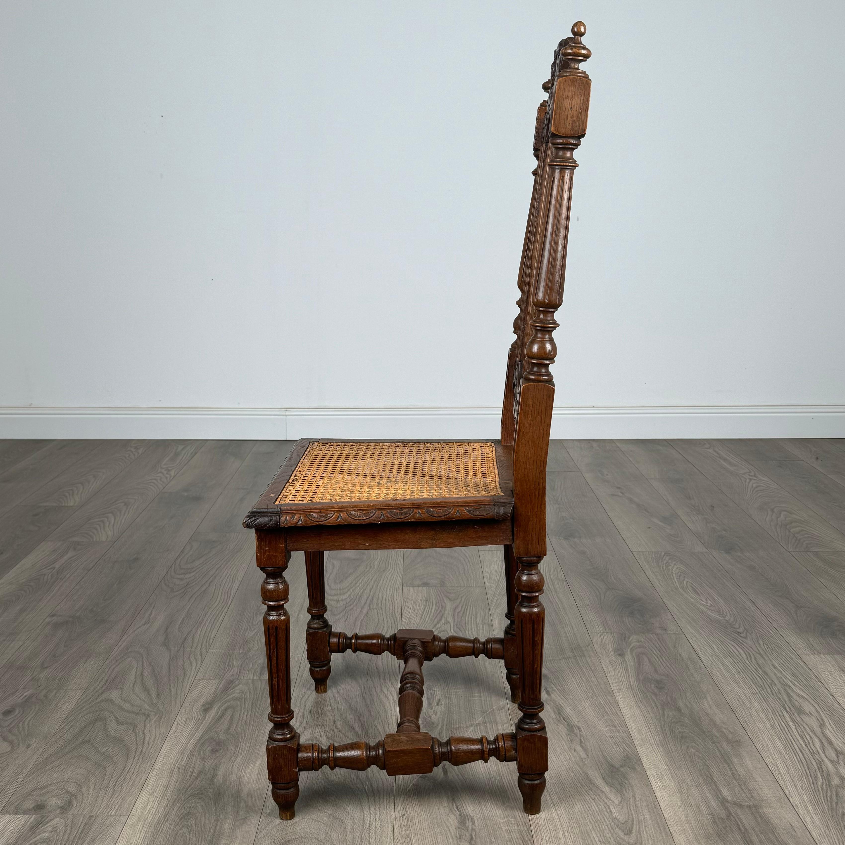 Silla de dormitorio / silla de recibidor antigua del siglo XIX en roble ( REF AF-3302 ) Británico en venta
