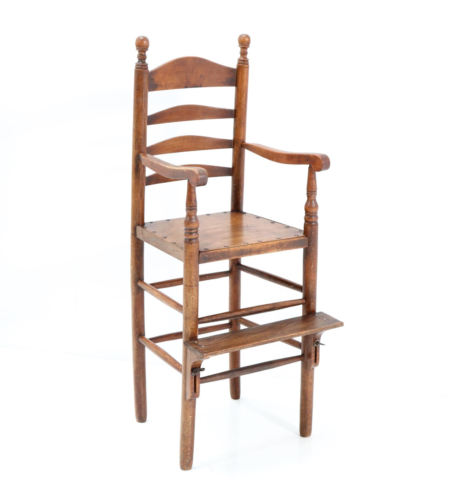 Antique 19th Century Beech Country Ladder Back Children's Chair For Sale 1