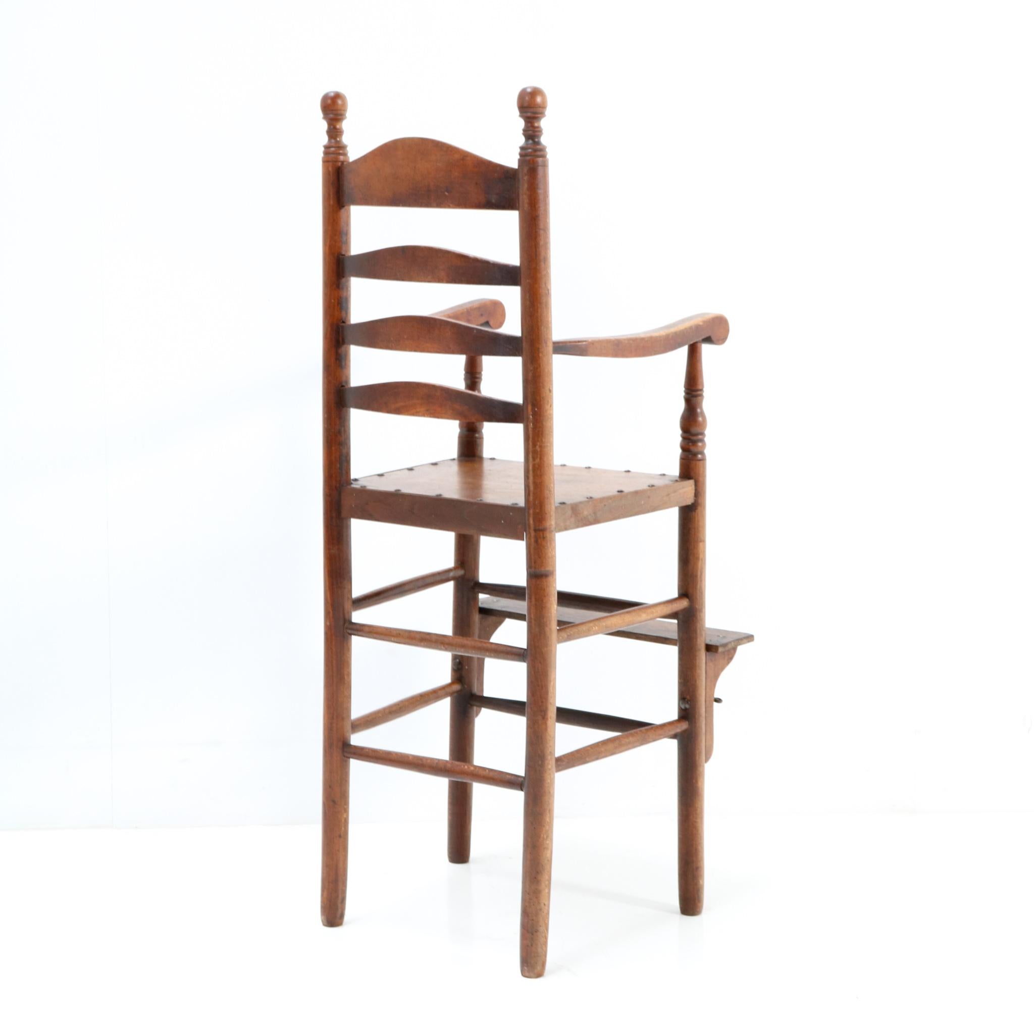 Antique 19th Century Beech Country Ladder Back Children's Chair For Sale 2