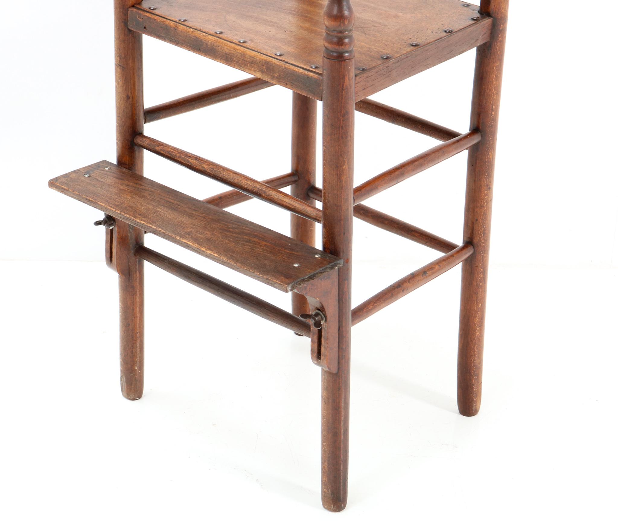 Antique 19th Century Beech Country Ladder Back Children's Chair For Sale 4
