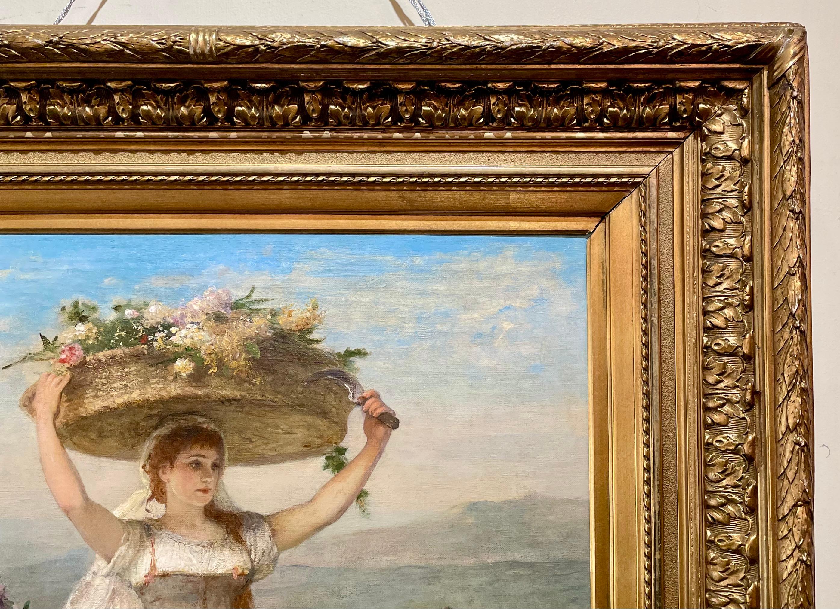 Antike belgische Öl auf Leinwand Gemälde des 19. Jahrhunderts von Joseph Stallaert. (Belgisch) im Angebot