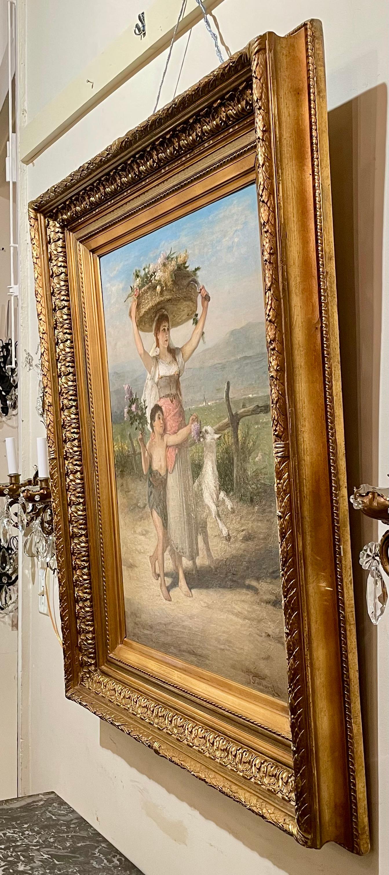 Antike belgische Öl auf Leinwand Gemälde des 19. Jahrhunderts von Joseph Stallaert. im Angebot 2