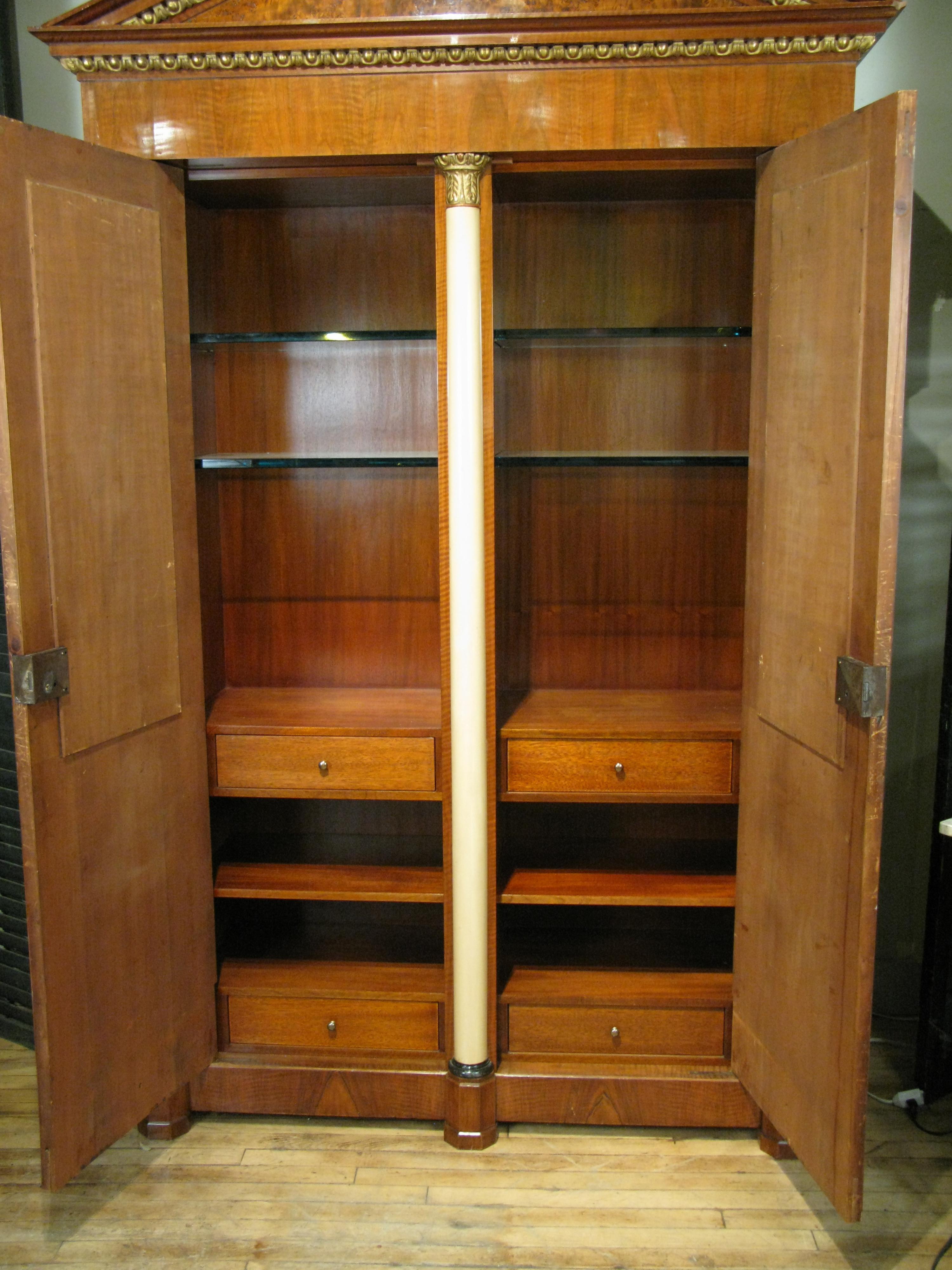 Swedish Antique 19th Century Biedermeier Cabinet with Fitted Interior