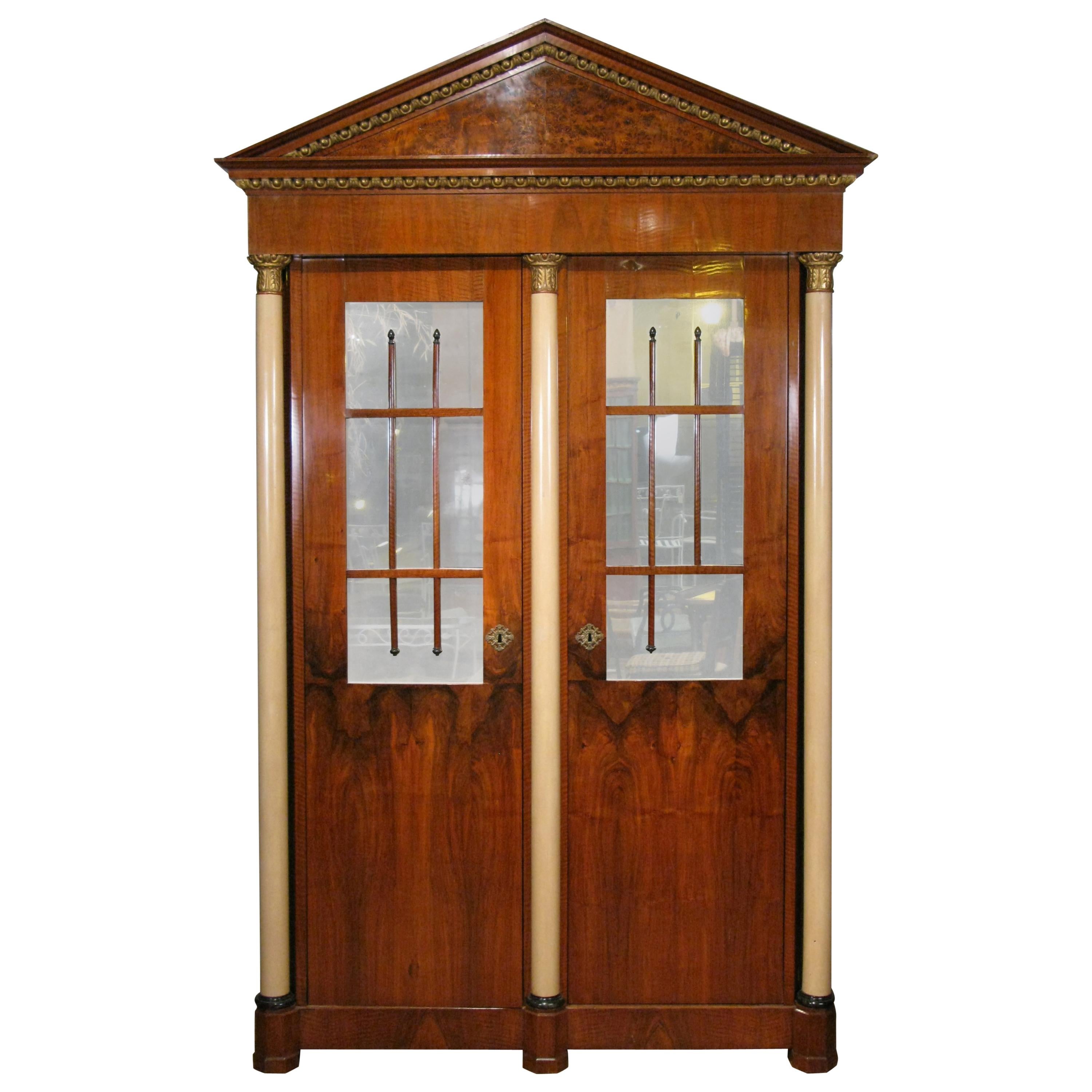 Antique 19th Century Biedermeier Cabinet with Fitted Interior