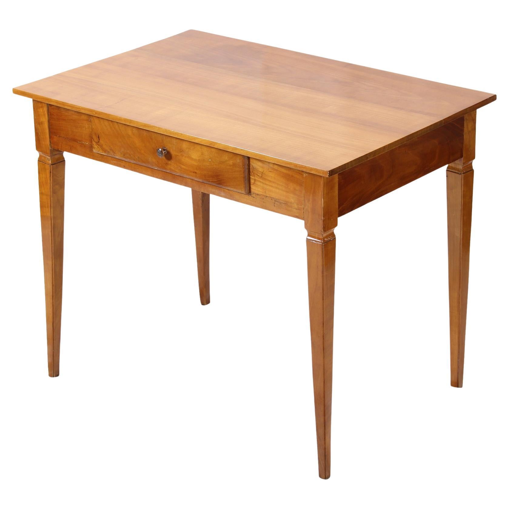 Antique 19th-Century Biedermeier Cherry Salon Table For Sale