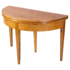 Used 19th Century Biedermeier Demi Lune Fold-Out Table