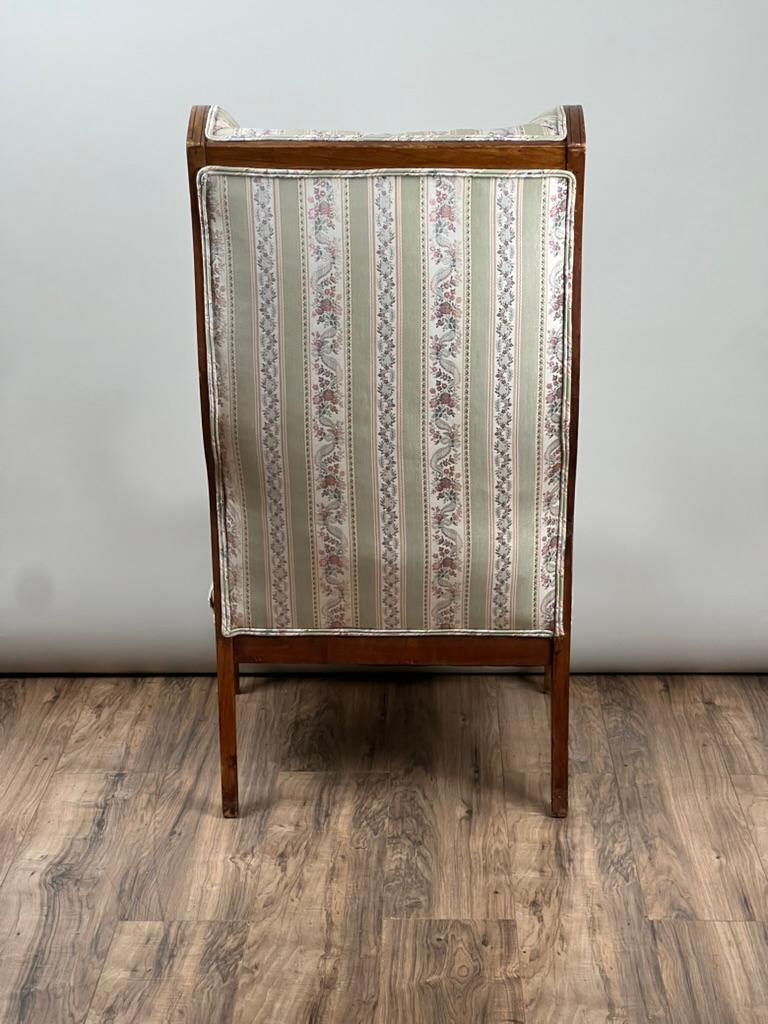 Antique 19th Century Biedermeier Fruitwood Wing Back Chair Probably German For Sale 1