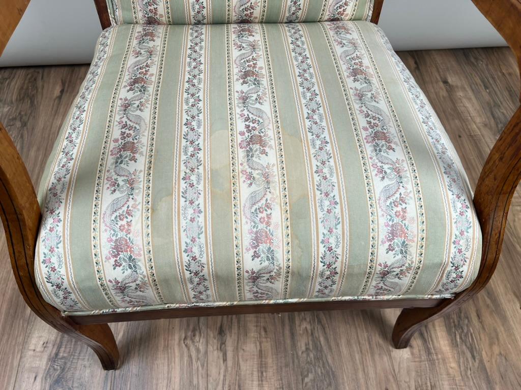 Antique 19th Century Biedermeier Fruitwood Wing Back Chair Probably German For Sale 2