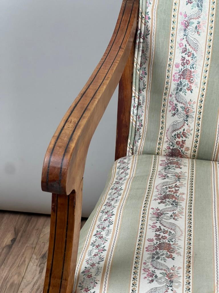 Antique 19th Century Biedermeier Fruitwood Wing Back Chair Probably German For Sale 4