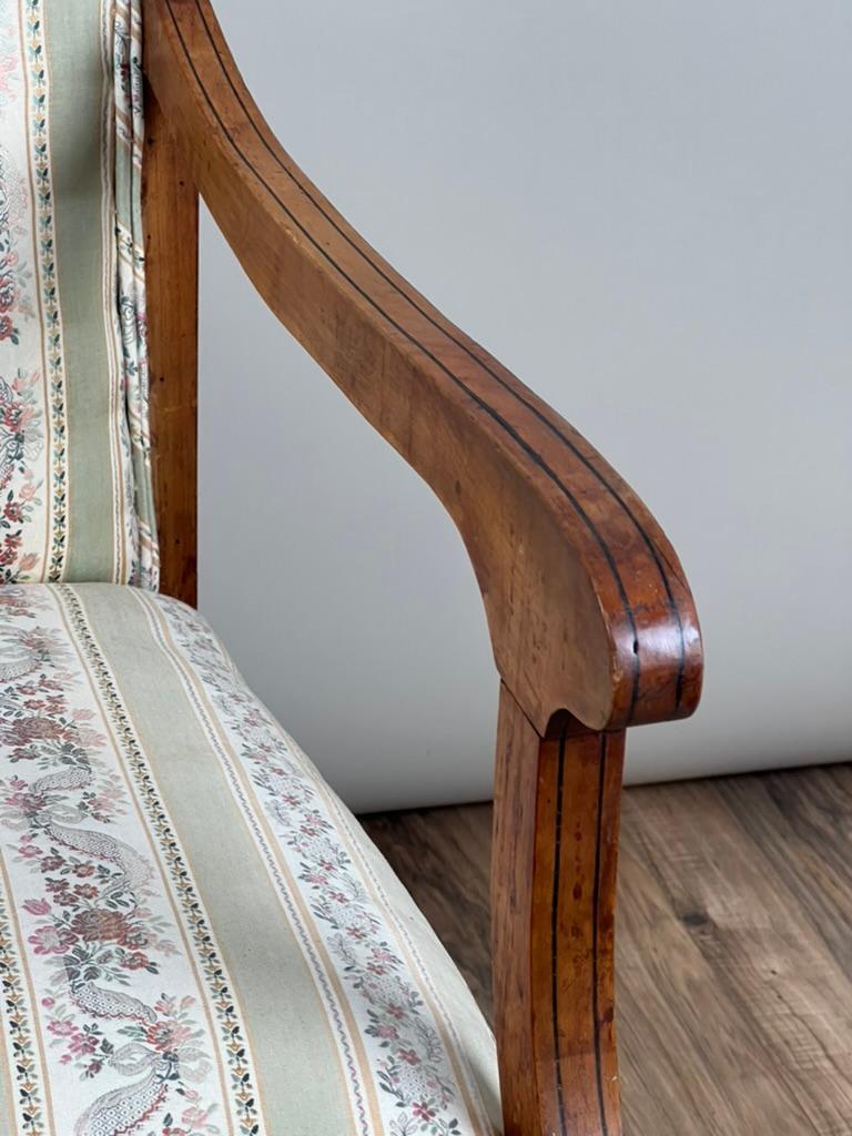 Antique 19th Century Biedermeier Fruitwood Wing Back Chair Probably German For Sale 5