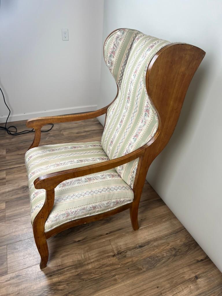 Antique 19th Century Biedermeier Fruitwood Wing Back Chair Probably German For Sale 6
