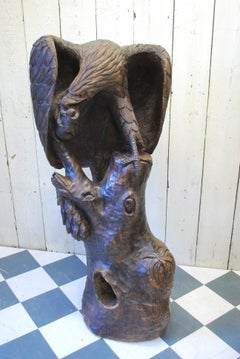 Antique 19th Century Black Forest Carved American Eagle Sculpture