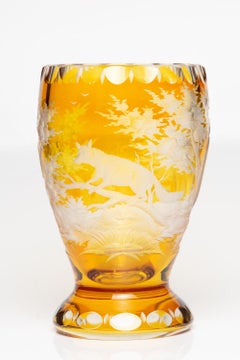 Antique 19th Century Bohemian Crystal Glass Goblet