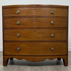 Antique 19th Century Bow Front Chest Of Drawers In Mahogany ( REF AF-3585 )
