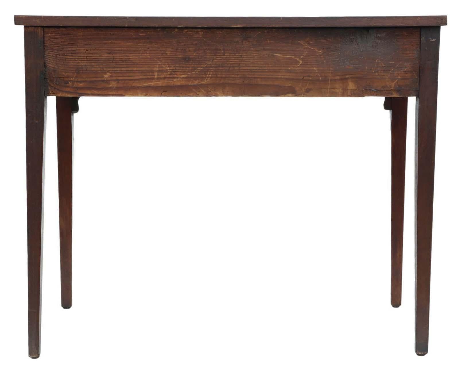 Antique 19th Century Bow Front Inlaid Mahogany Desk Writing Side Dressing Table For Sale 2