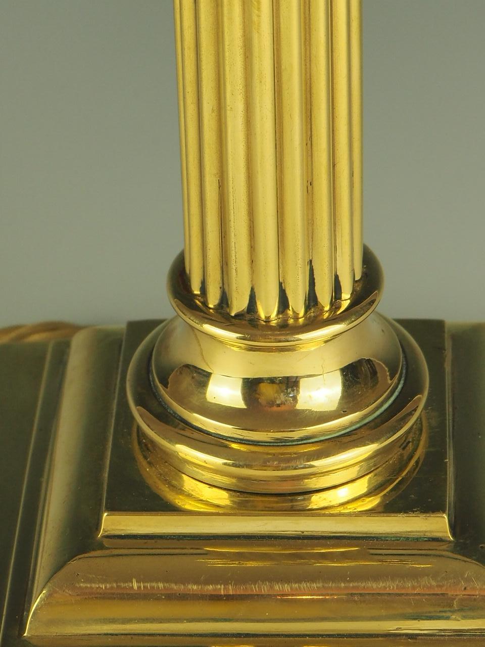 Antique 19th Century Brass Corinthian Table Lamp 8