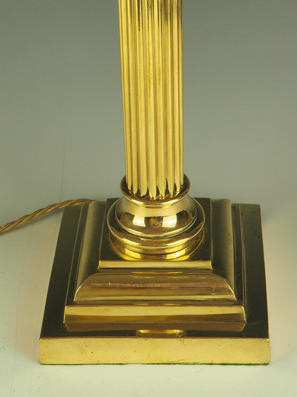 Antique 19th Century Brass Corinthian Table Lamp 9