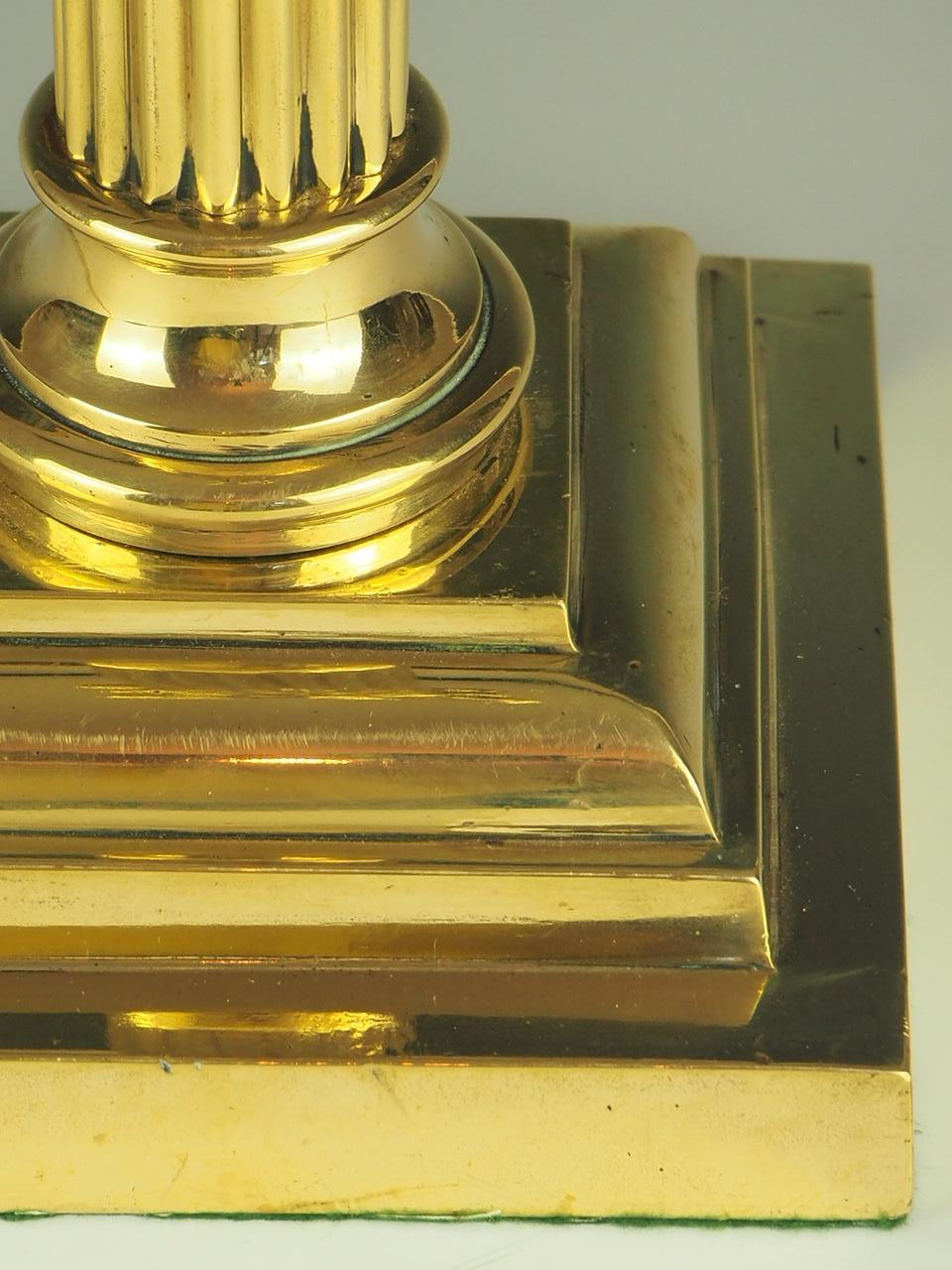 Antique 19th Century Brass Corinthian Table Lamp 10