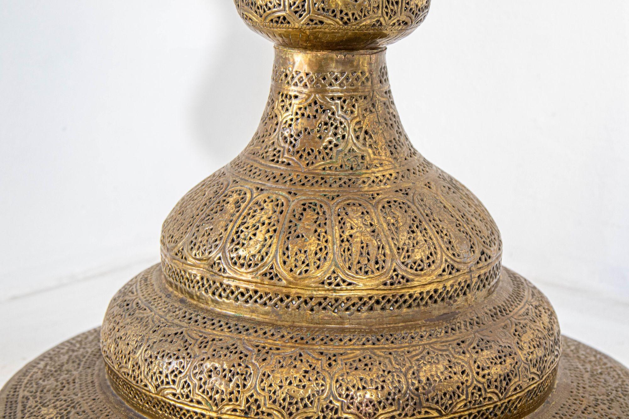 Antique 19th Century Brass Islamic Middle Eastern Floor Lamp For Sale 6