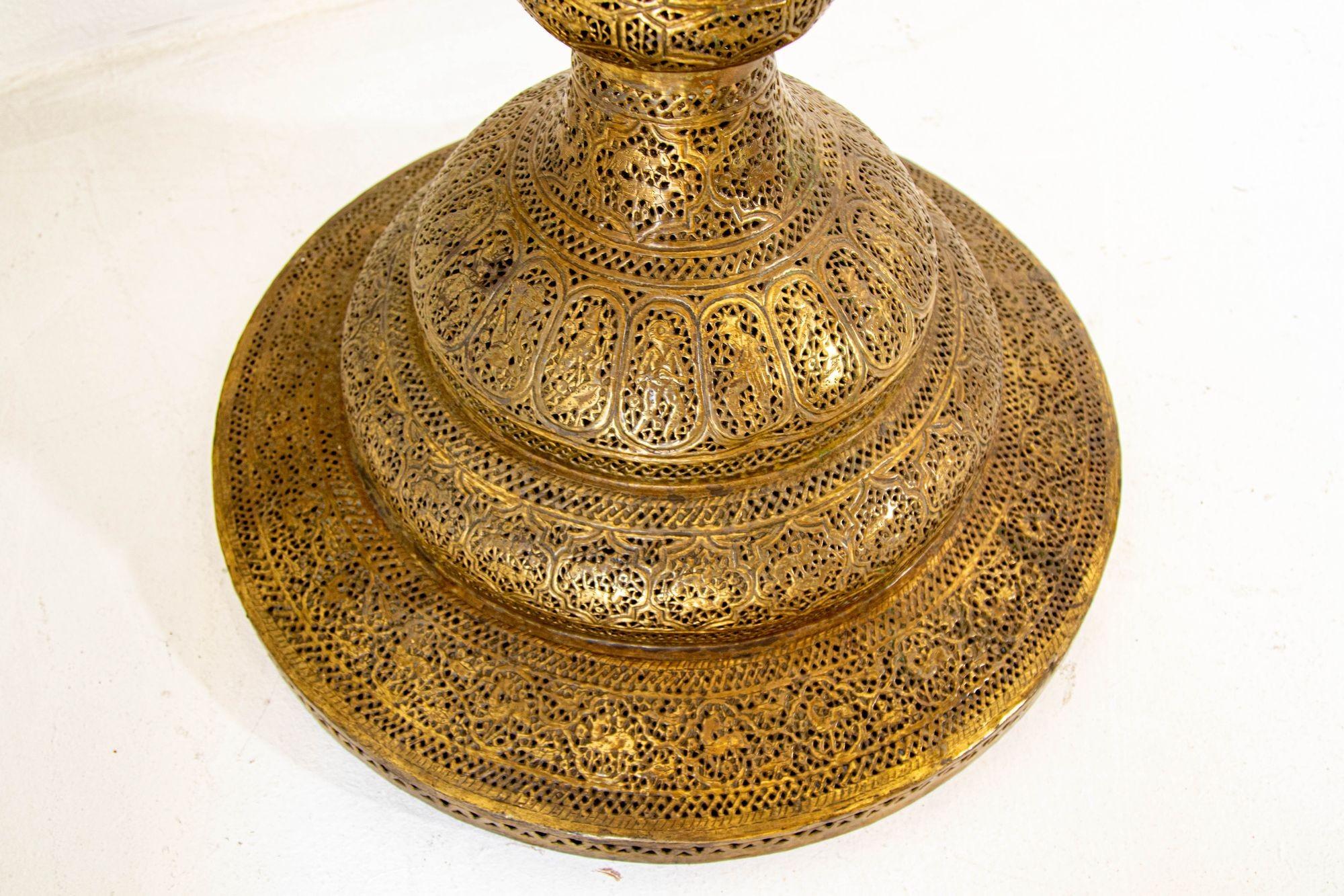 Antique 19th Century Brass Islamic Middle Eastern Floor Lamp For Sale 7