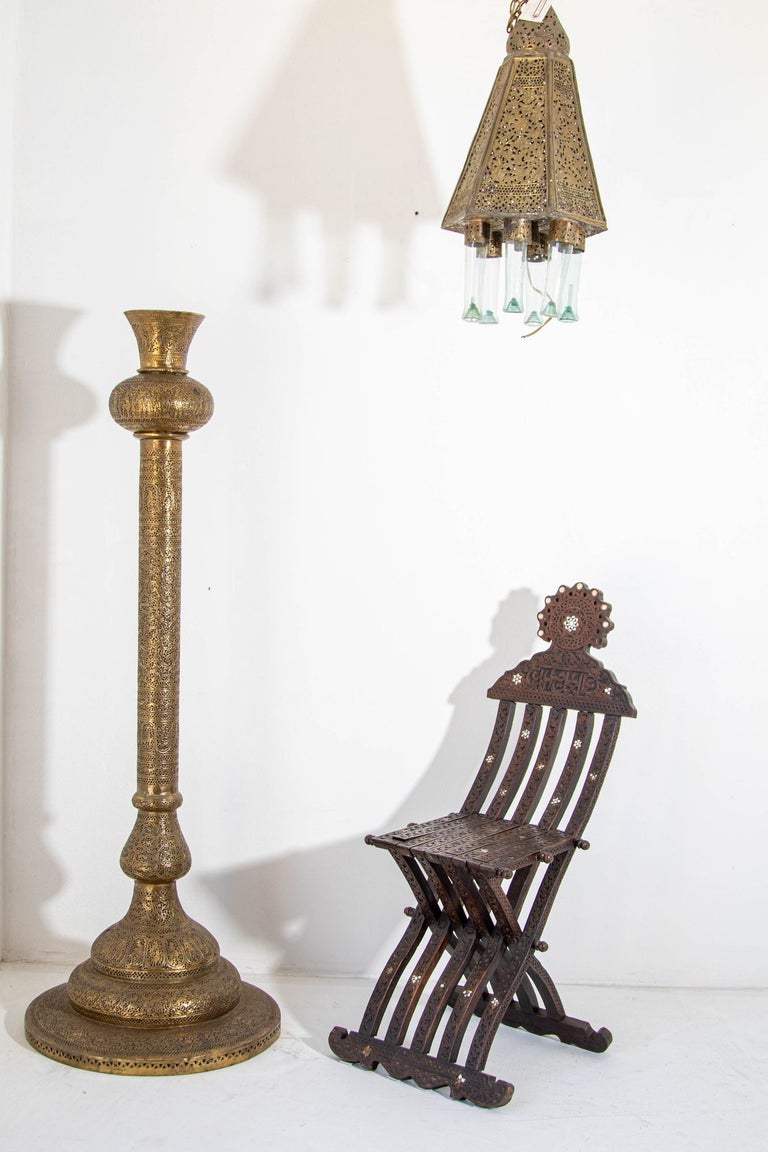 Antique 19th Century Brass Islamic Middle Eastern Floor Lamp Antique 19th Century Brass Islamic Middle Eastern Floor Lamp
