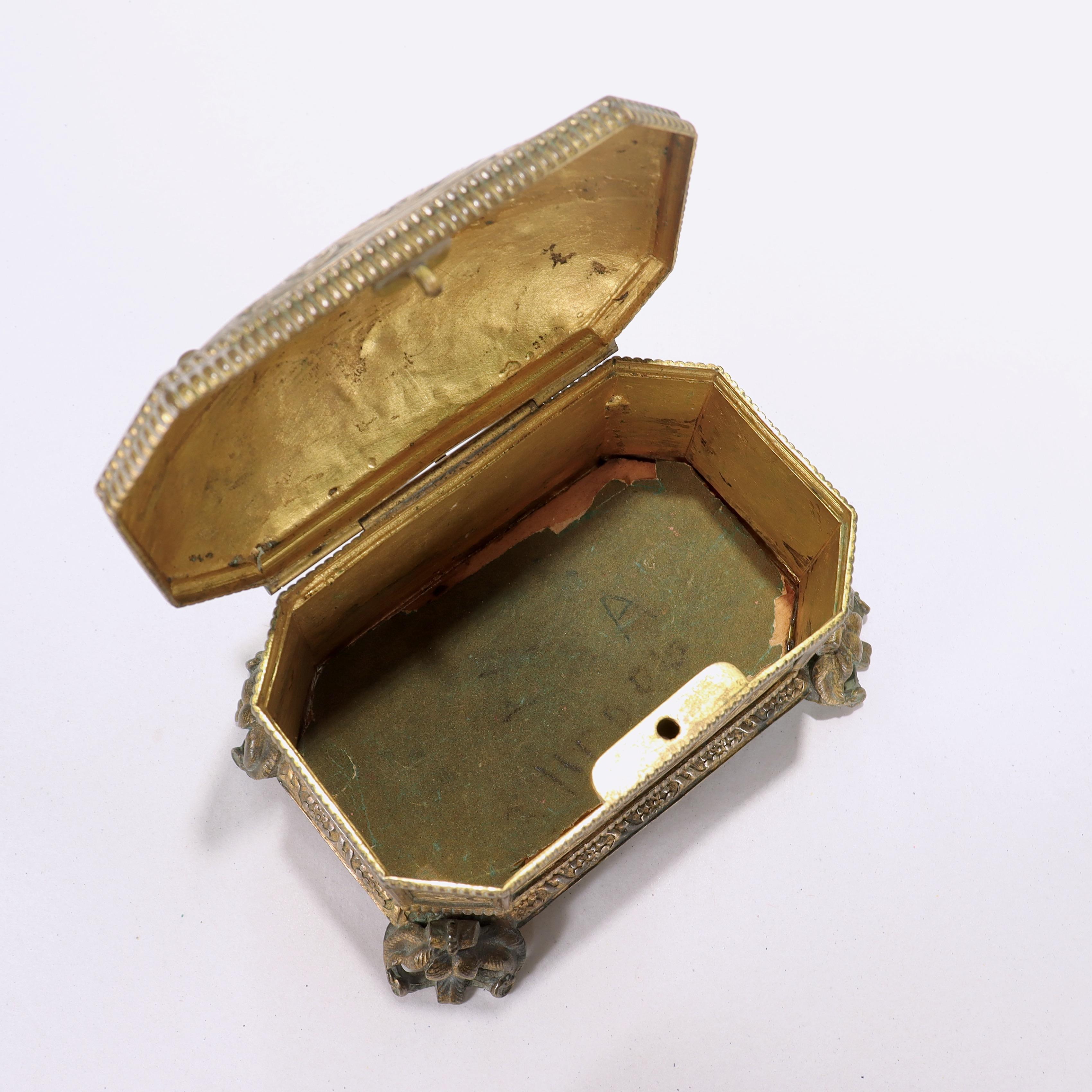 Antique 19th Century Brass Renaissance Revival Casket or Table Box For Sale 12